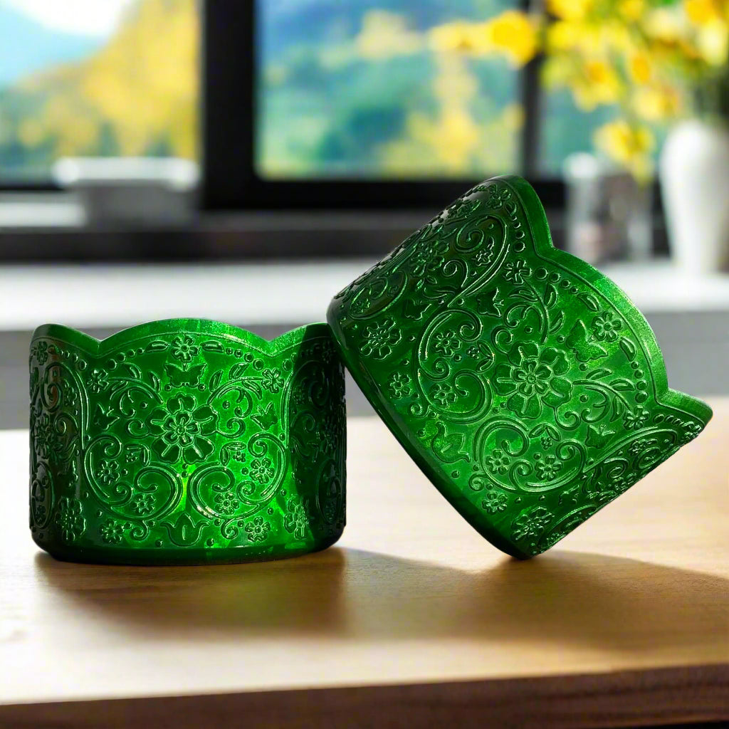 DENISE (Emerald Green Suncatcher Hologram) | LUXE Collection | Silicone Tumbler Boot