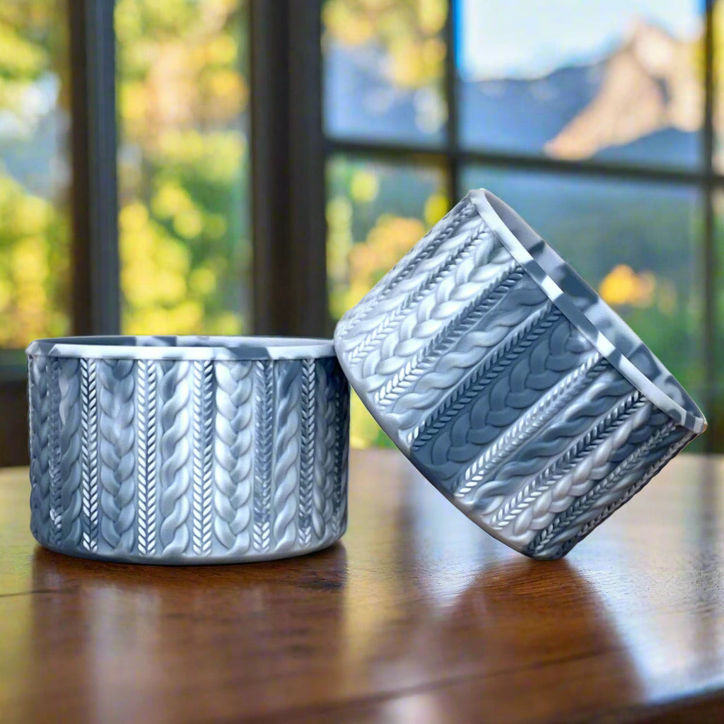 HAILEY (GLACIER) | Cable Knit Sweater | Silicone Tumbler Boot