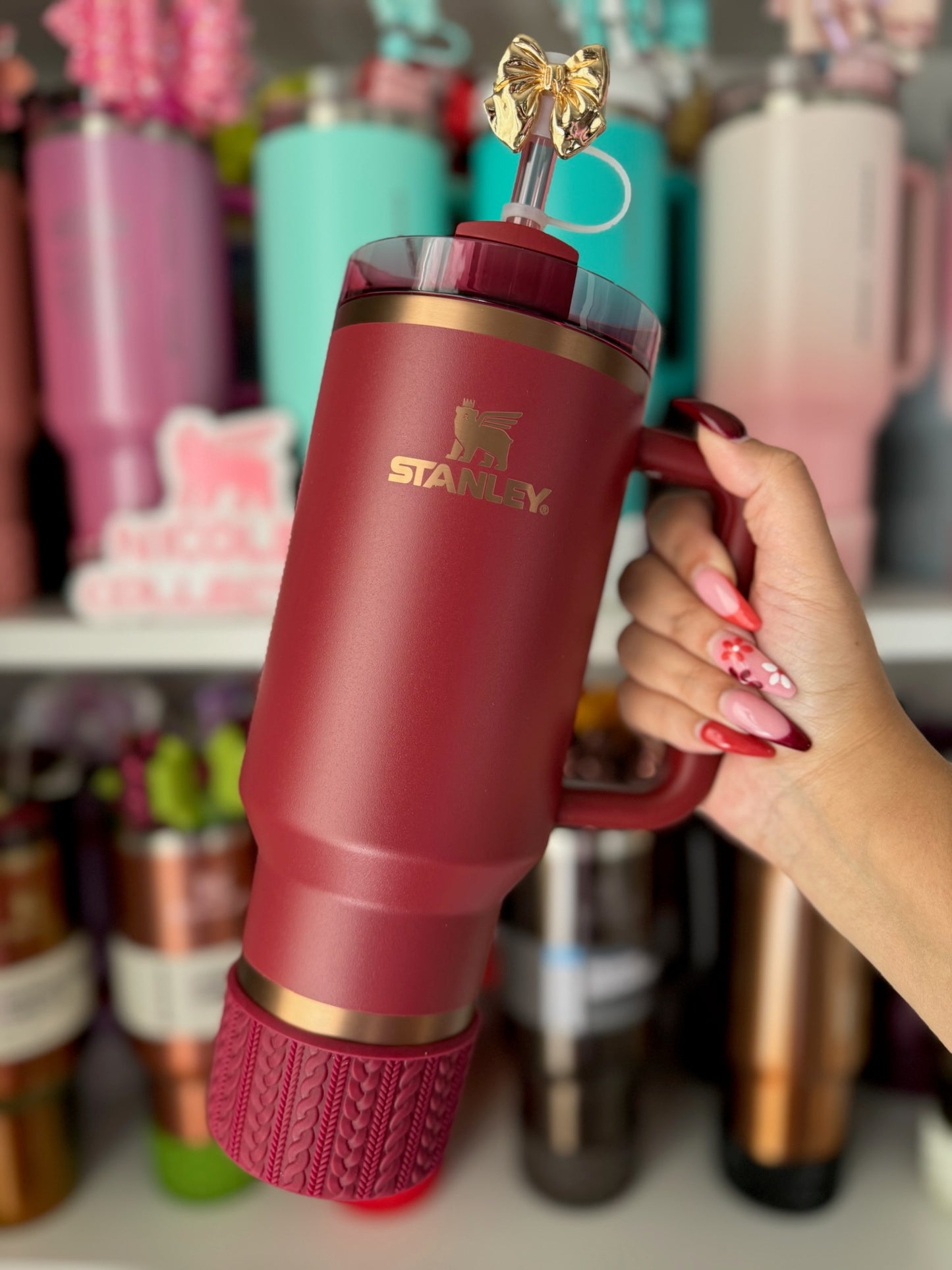 KATHERINE (Country Gold Handle Match) | Cable Knit Sweater | Silicone Tumbler Boot