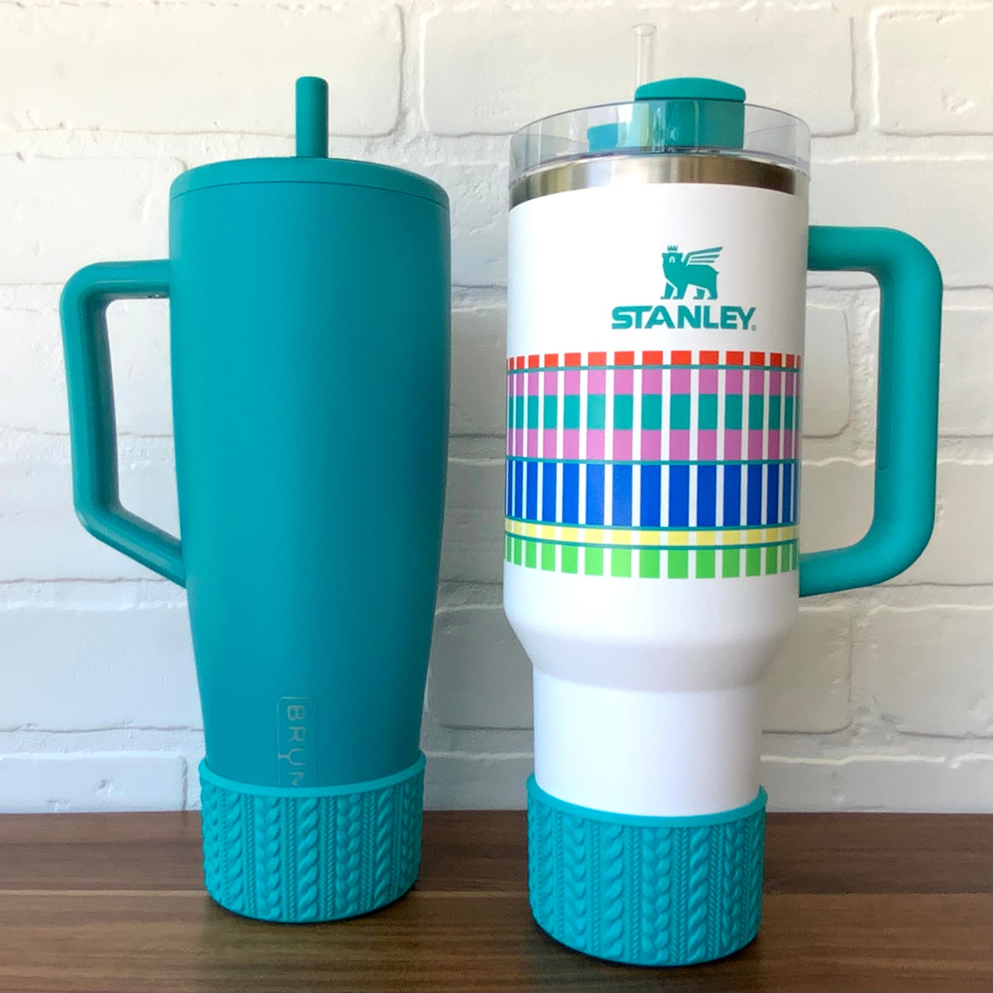ARIEL (Tropical Teal) | Cable Knit Sweater | Silicone Tumbler Boot
