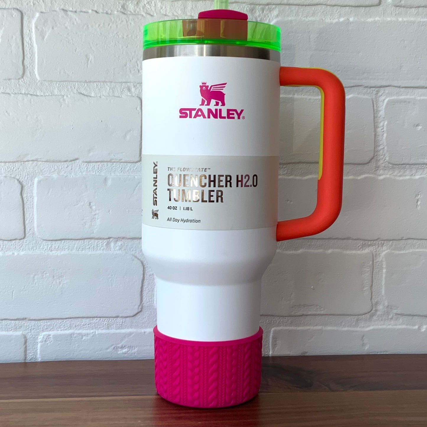 ALECIA (Hot Pink) | Cable Knit Sweater | Silicone Tumbler Boot