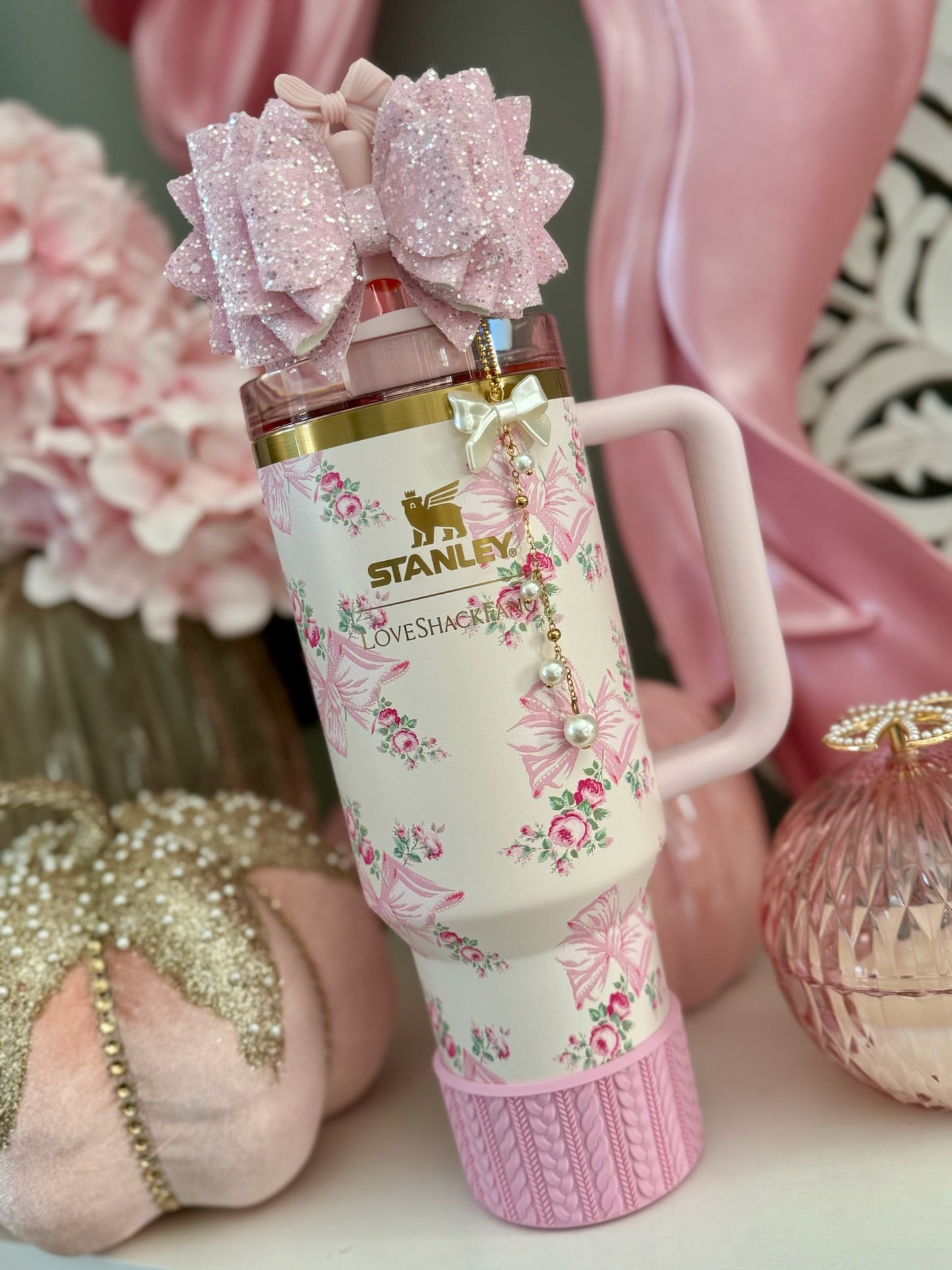 MICHAELA (Pink Tulle) | Cable Knit Sweater | Silicone Tumbler Boot