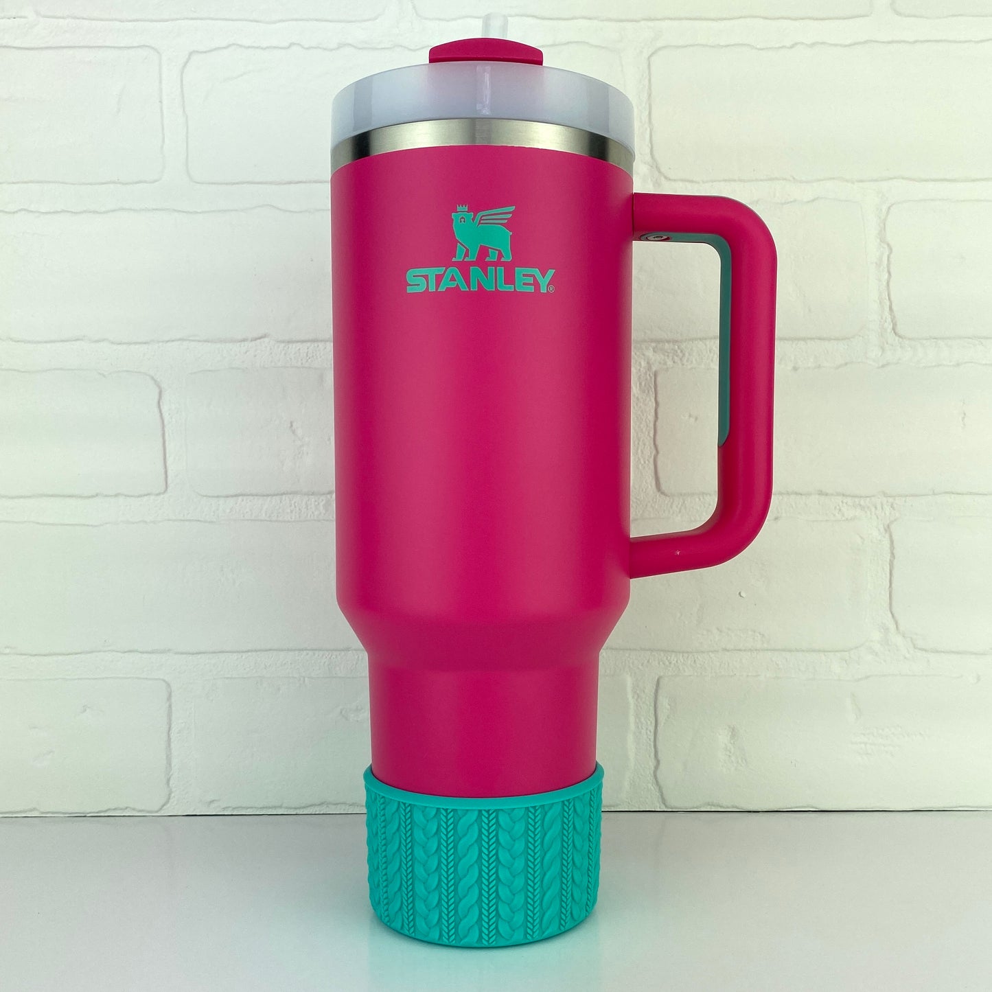 ARIEL (Tropical Teal) | Cable Knit Sweater | Silicone Tumbler Boot