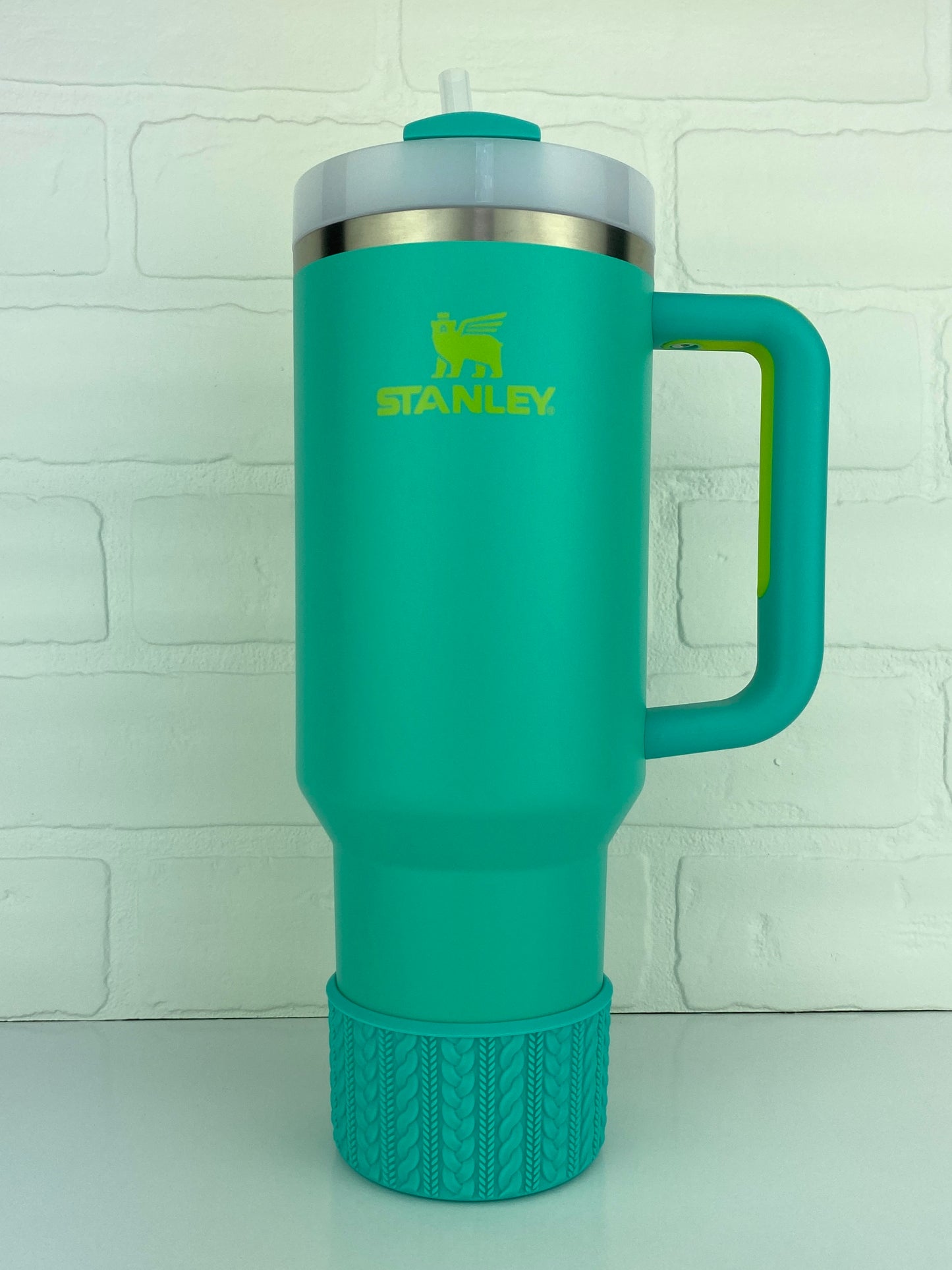 ARIEL (Tropical Teal) | Cable Knit Sweater | Silicone Tumbler Boot