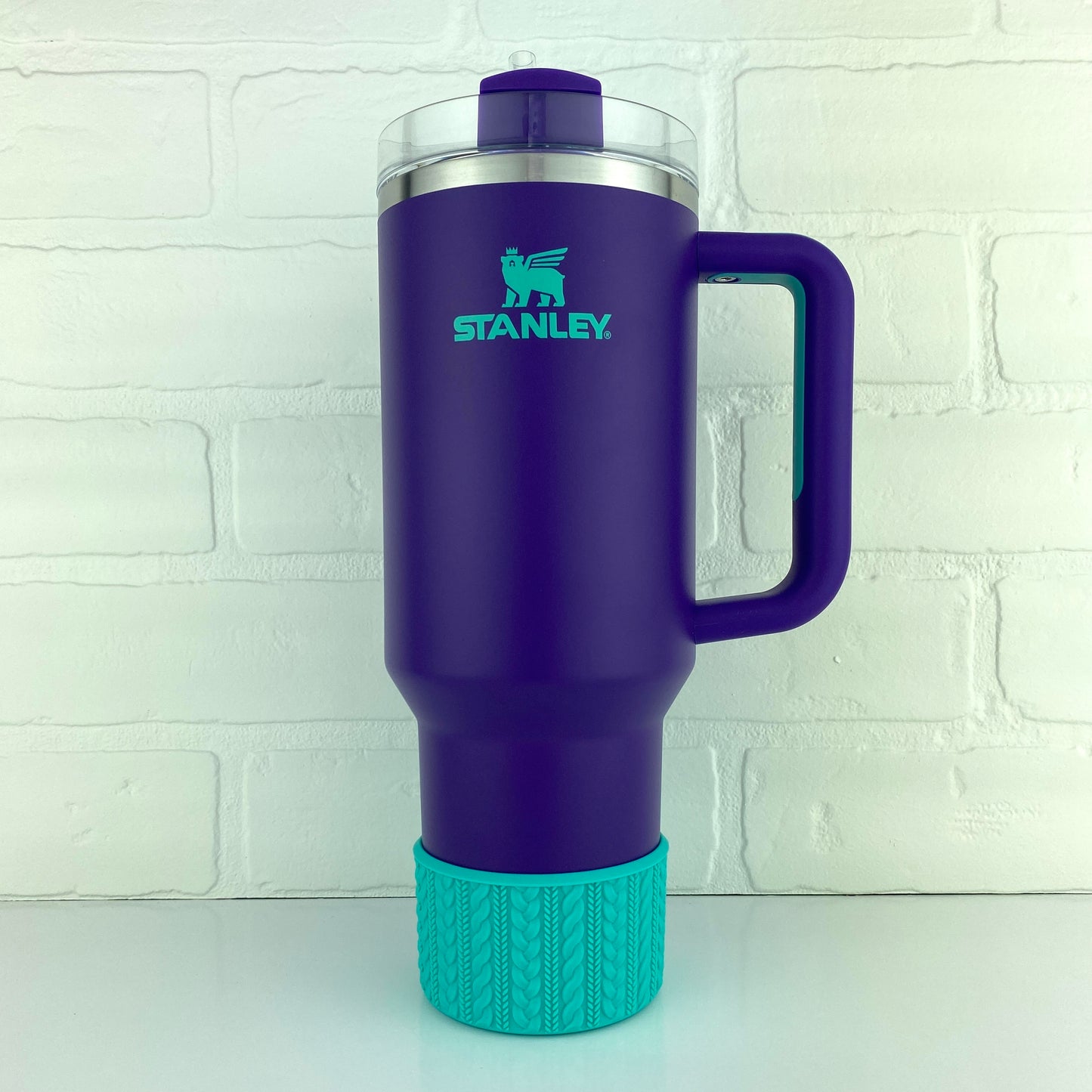 ARIEL (Tropical Teal) | Cable Knit Sweater | Silicone Tumbler Boot
