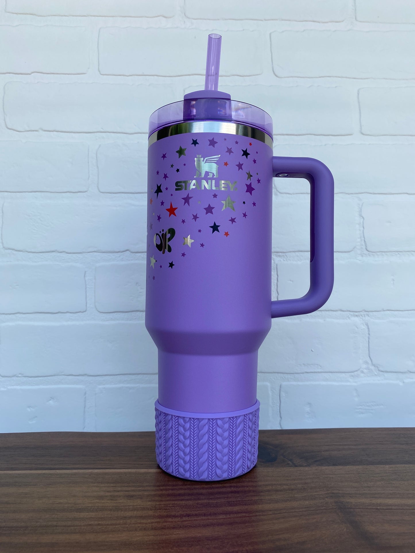 KELLY (Orchid Logo Purple) | Cable Knit Sweater | Silicone Tumbler Boot