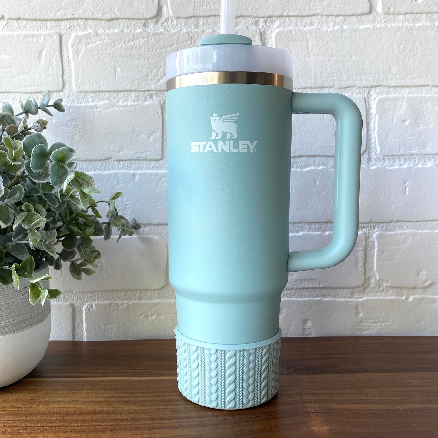 RHIANNON (Mist Logo) | Cable Knit Sweater | Silicone Tumbler Boot