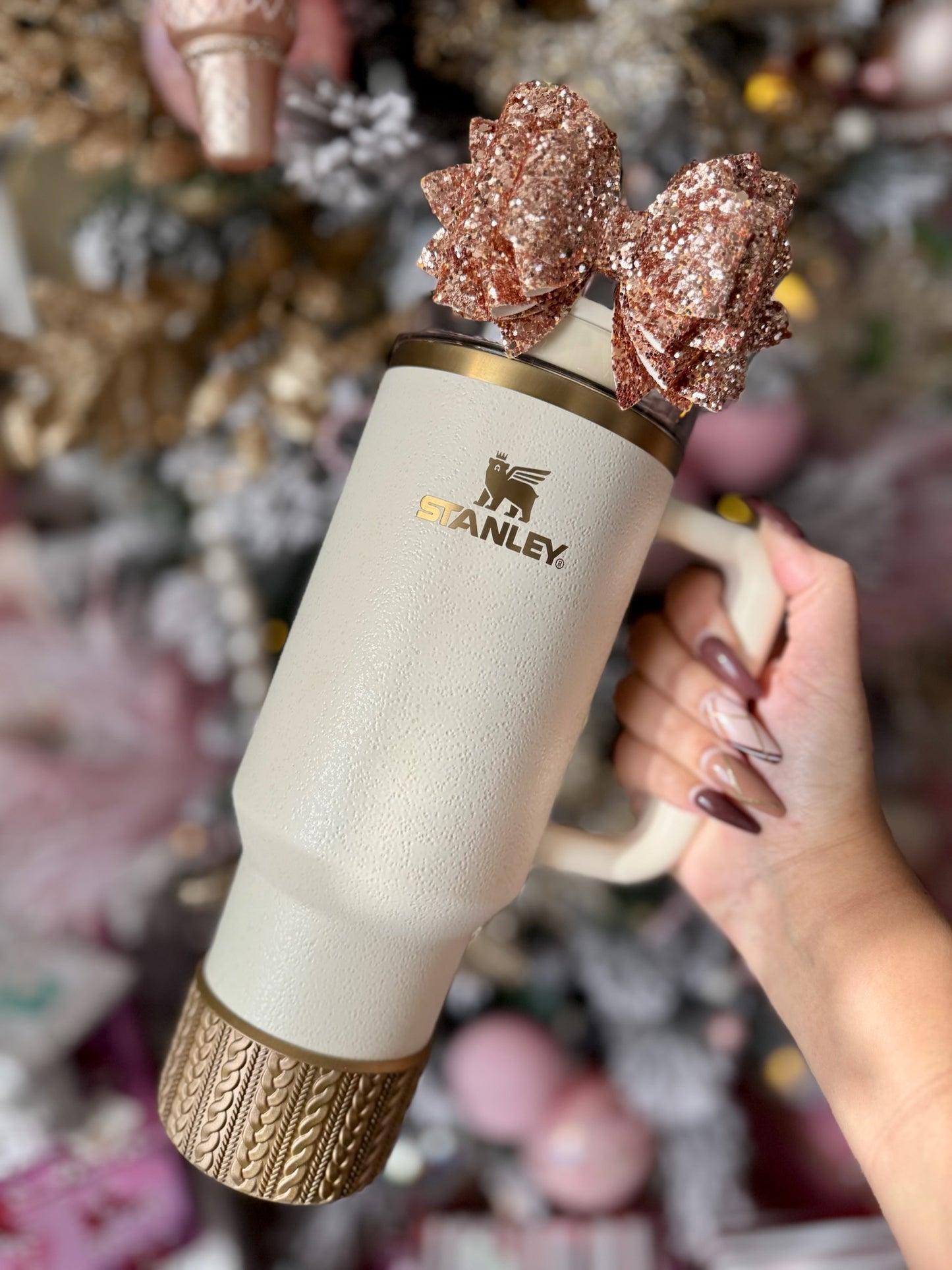IRINA (Bronze Metallic) | Cable Knit Sweater | Silicone Tumbler Boot