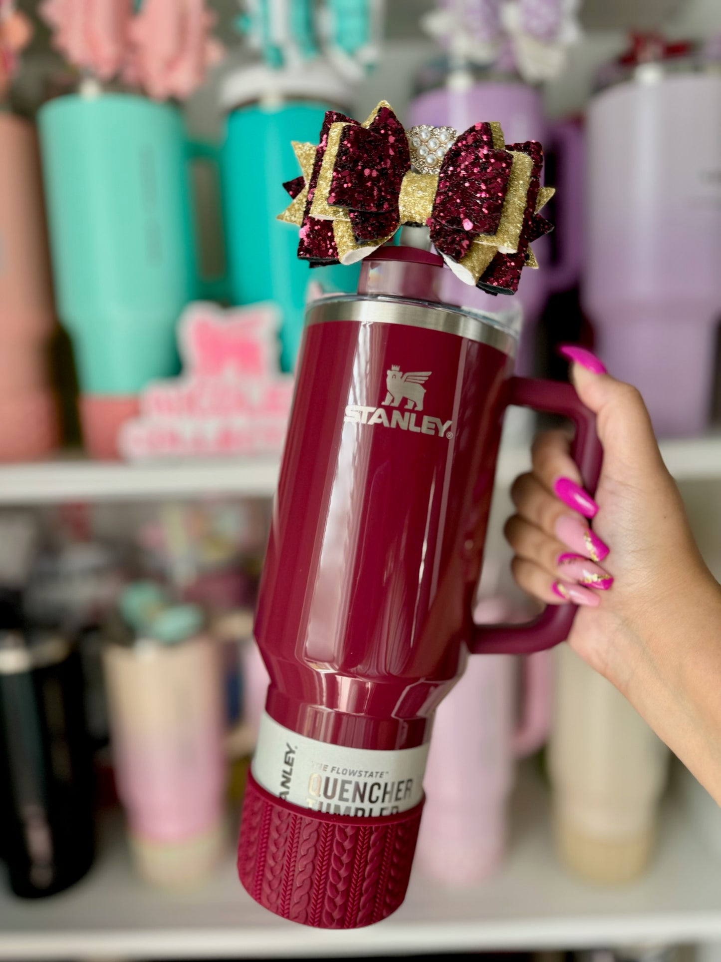 KATHERINE (Country Gold Handle Match) | Cable Knit Sweater | Silicone Tumbler Boot