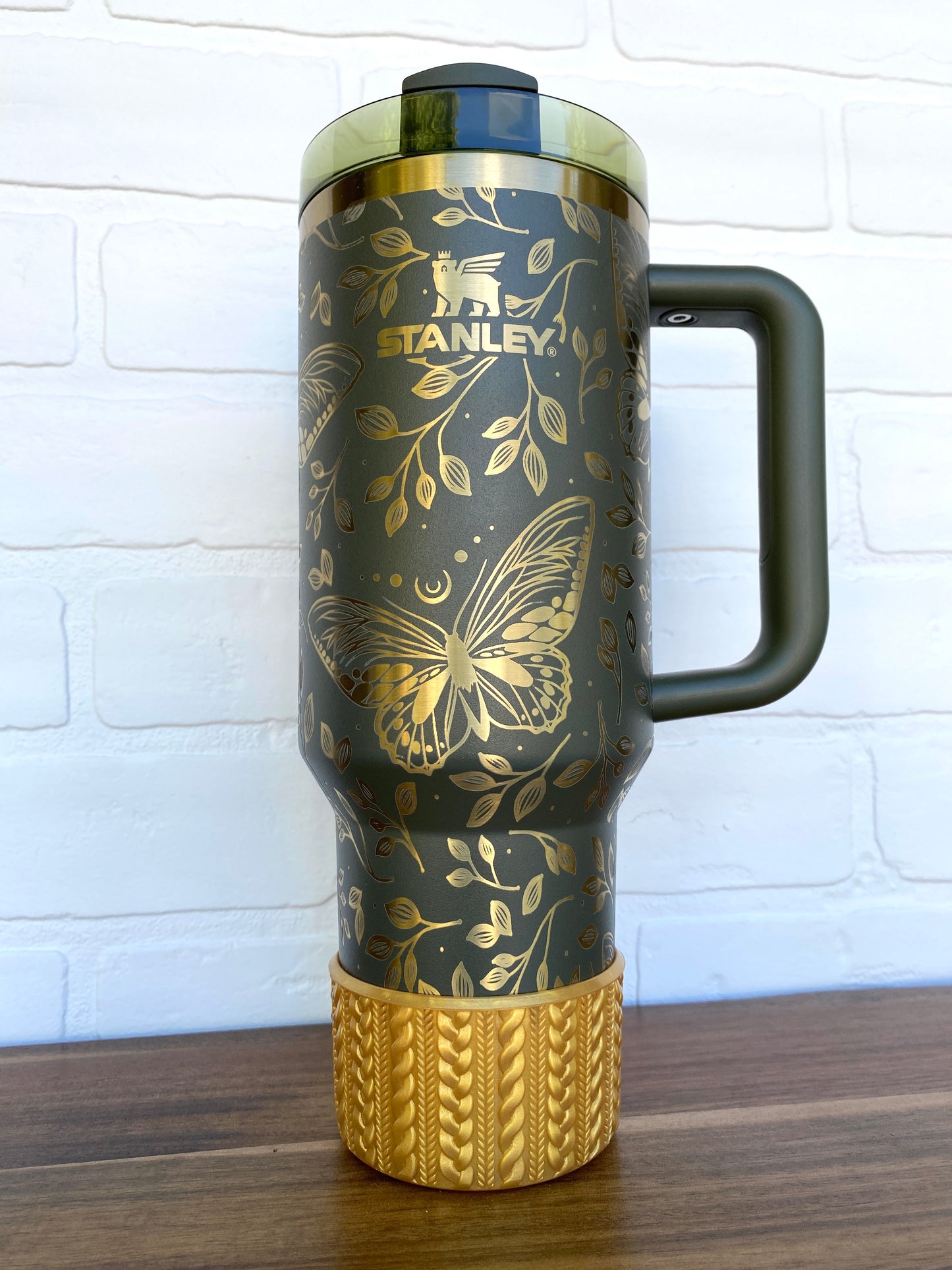 CAMI (Gold Limited Release Logo and Rim) | Cable Knit Sweater | Silicone Tumbler Boot