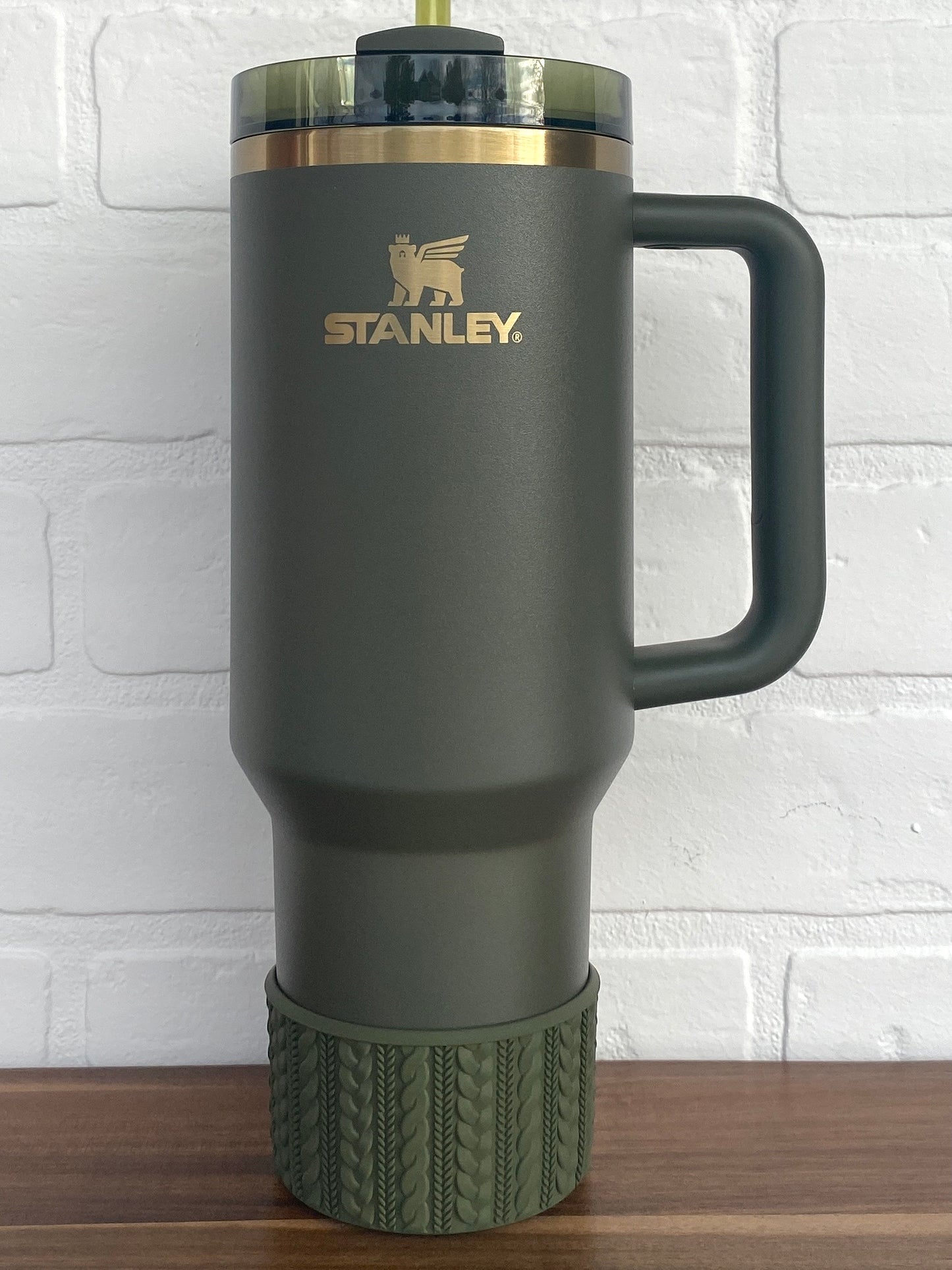 RACHEL (Cypress) | Cable Knit Sweater | Silicone Tumbler Boot