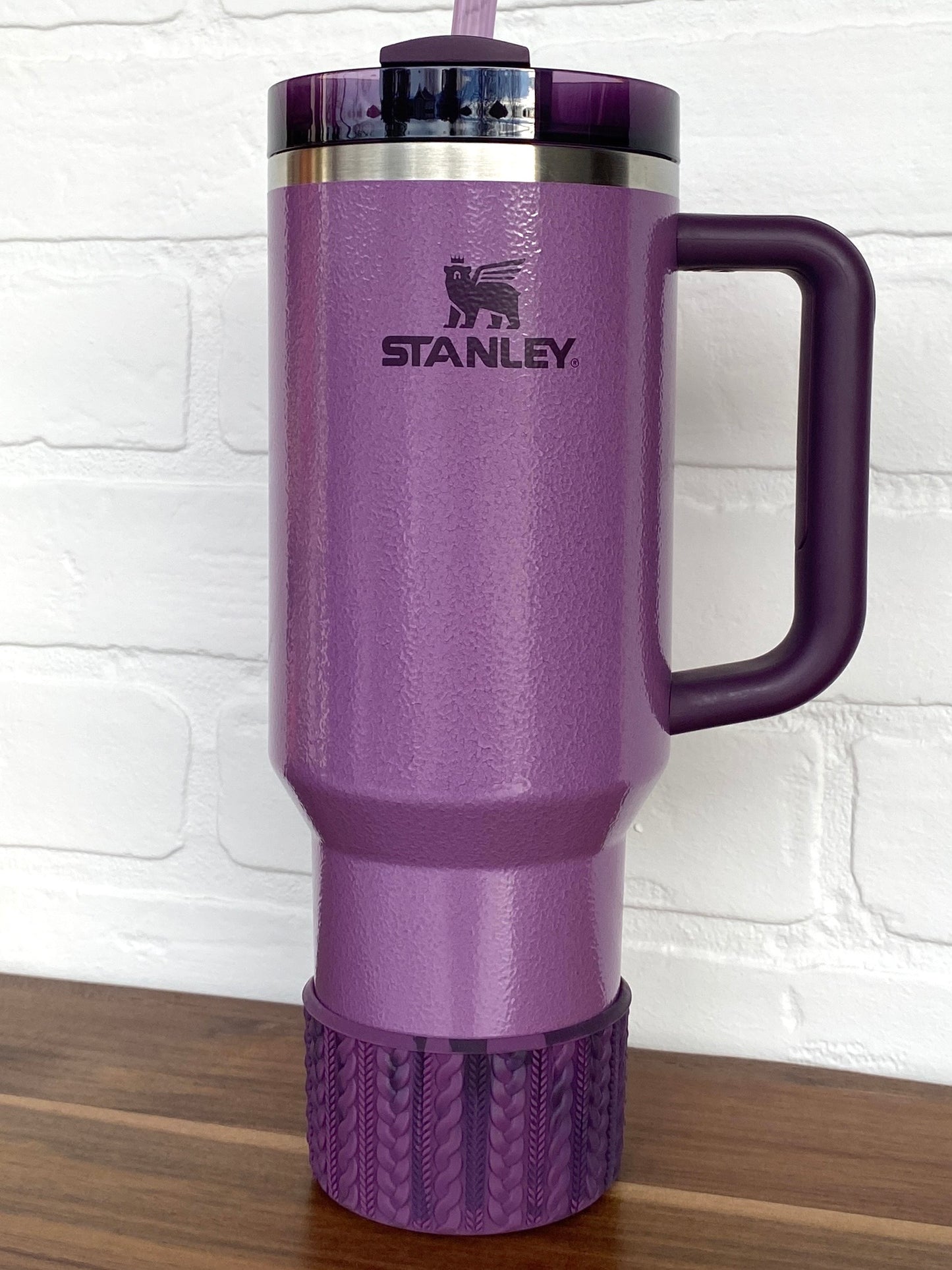JOANNE (Lilac Hammertone) | Cable Knit Sweater | Silicone Tumbler Boot