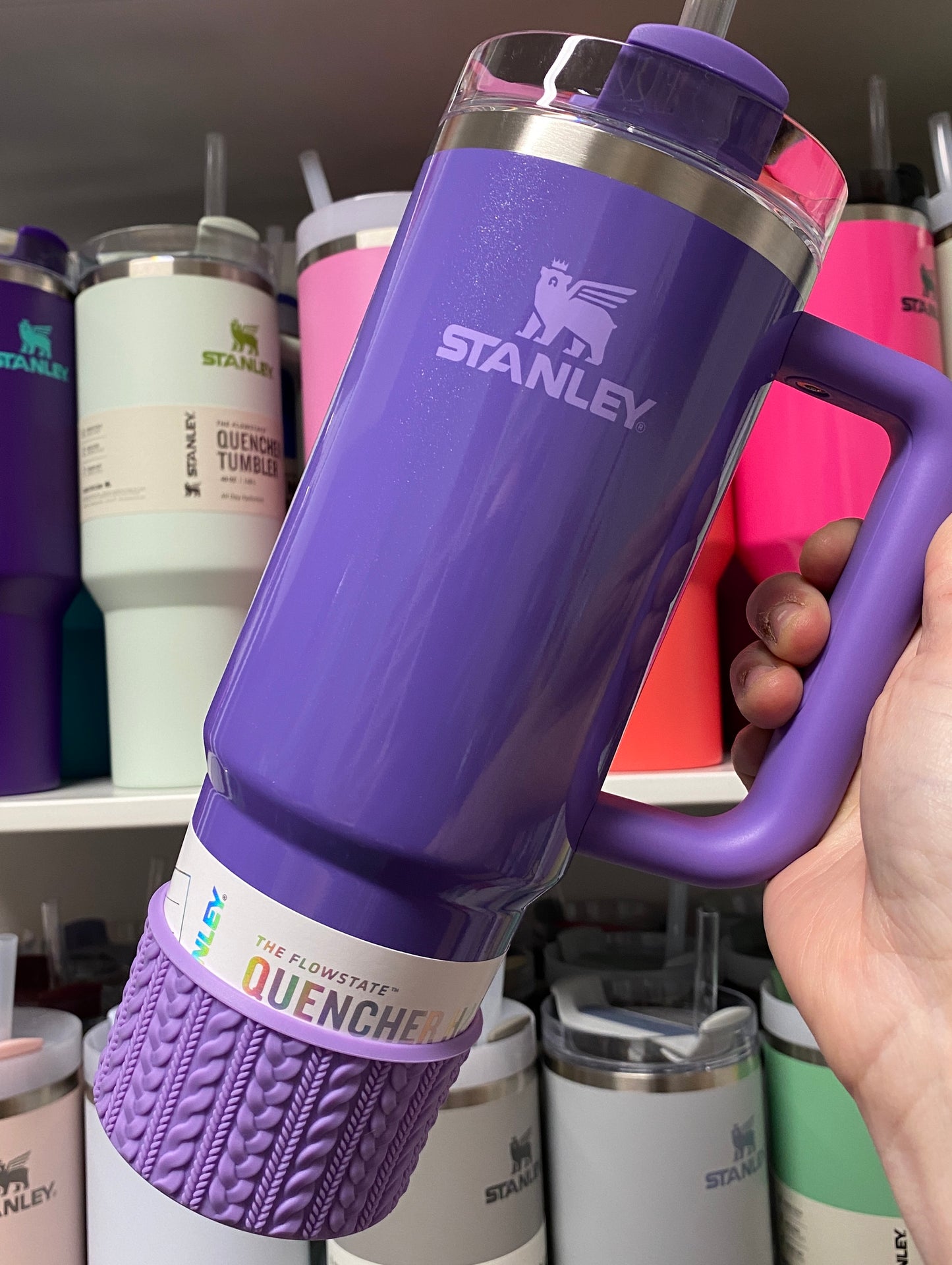 KELLY (Orchid Logo Purple) | Cable Knit Sweater | Silicone Tumbler Boot
