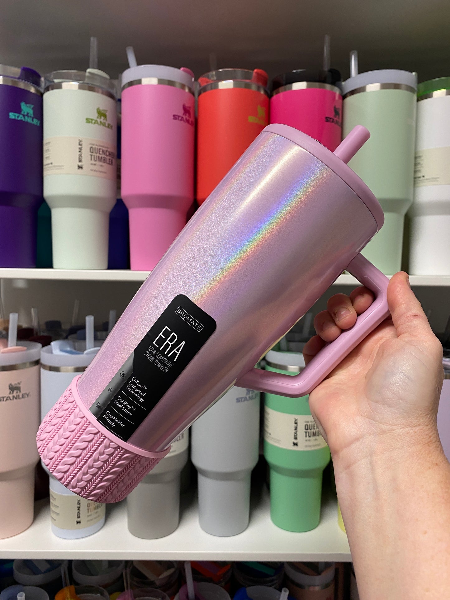 MICHAELA (Pink Tulle) | Cable Knit Sweater | Silicone Tumbler Boot
