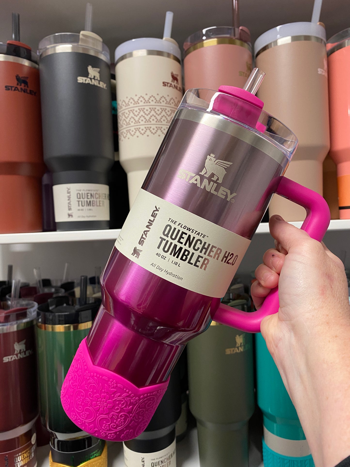 PENELOPE (Punch Pink) | LUXE Collection | Silicone Tumbler Boot