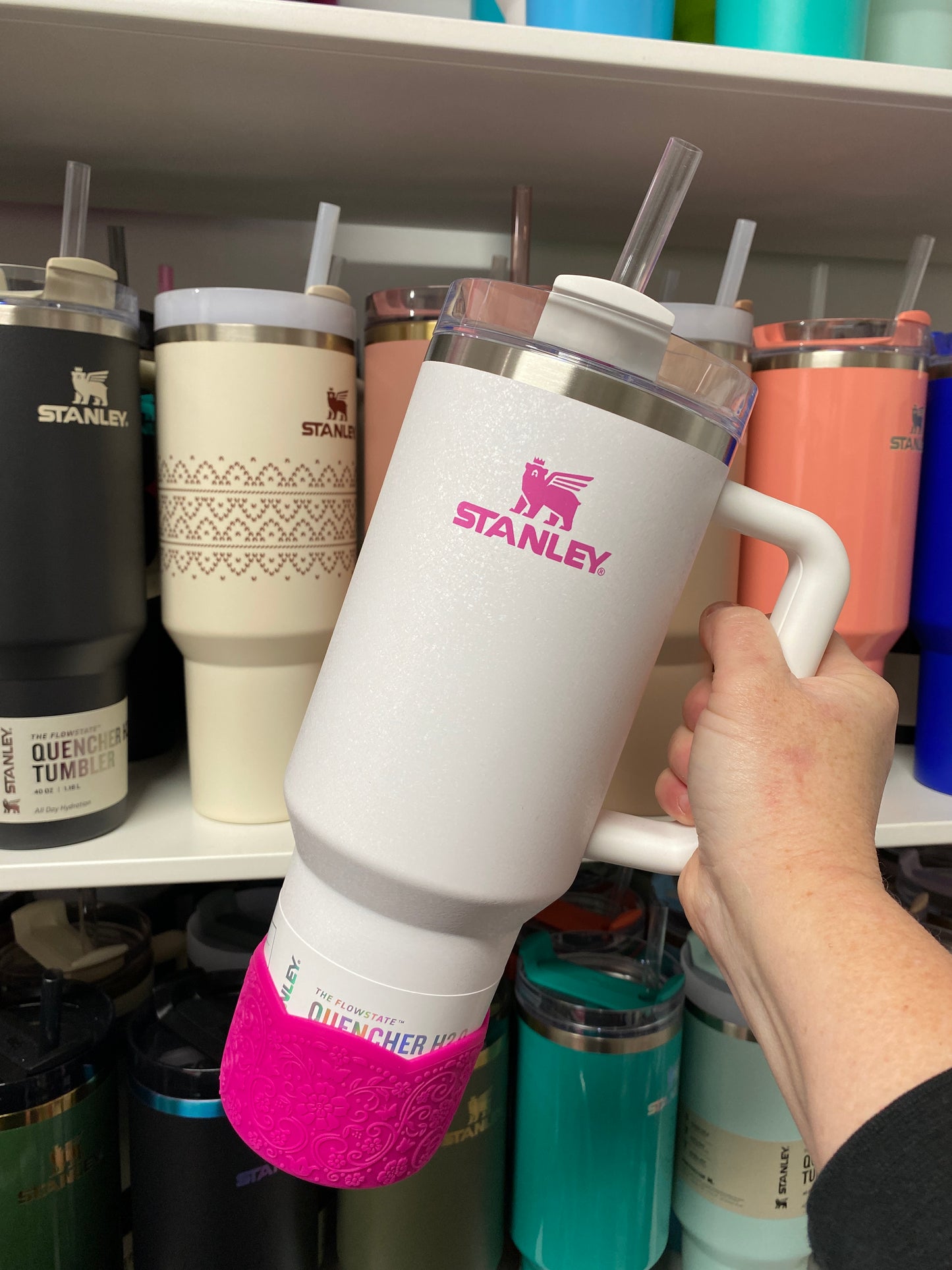 PENELOPE (Punch Pink) | LUXE Collection | Silicone Tumbler Boot