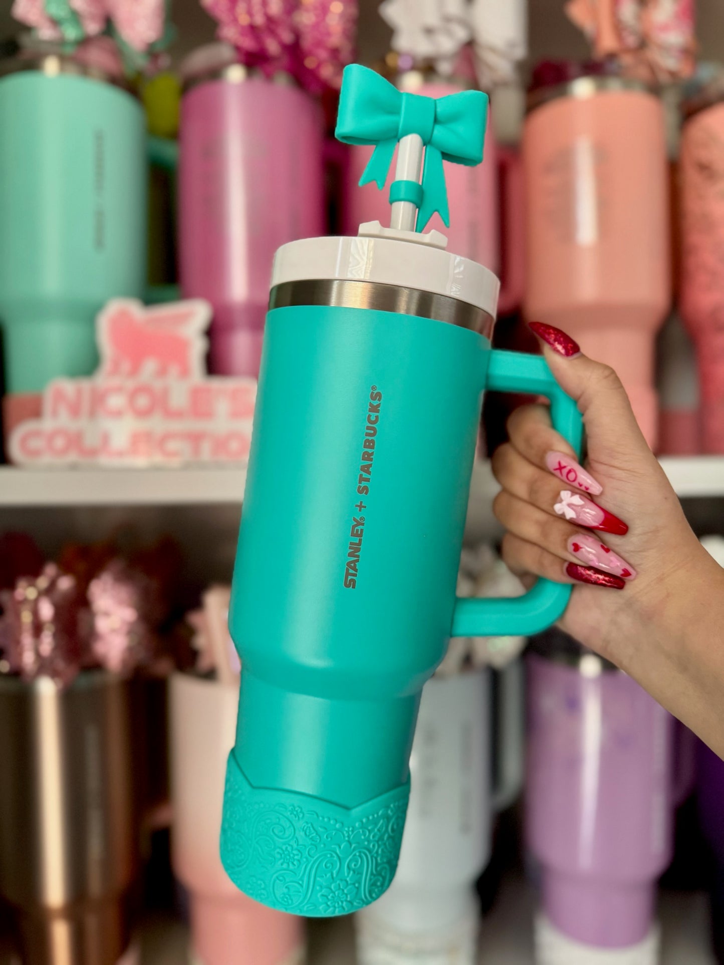 KELSEY (Turquoise Blue) | LUXE Collection | Silicone Tumbler Boot