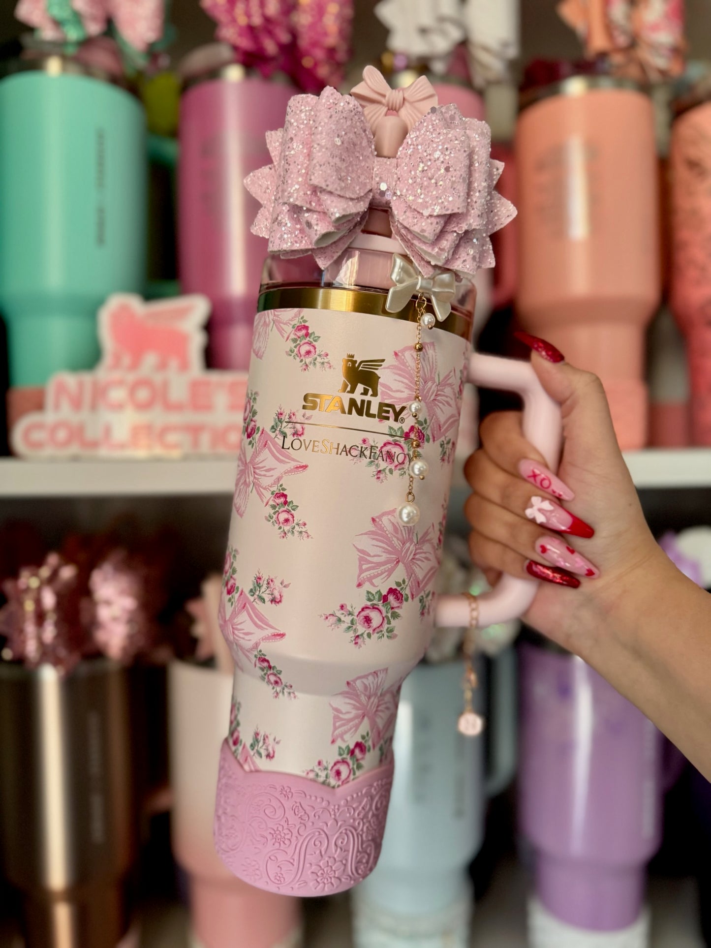 AVIANA (Pink Tulle) | LUXE Collection | Silicone Tumbler Boot