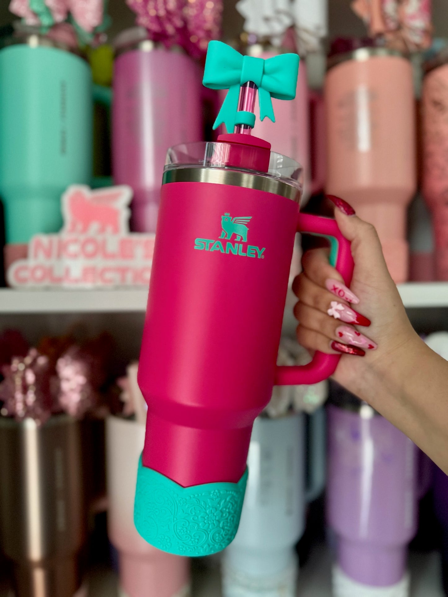KELSEY (Turquoise Blue) | LUXE Collection | Silicone Tumbler Boot