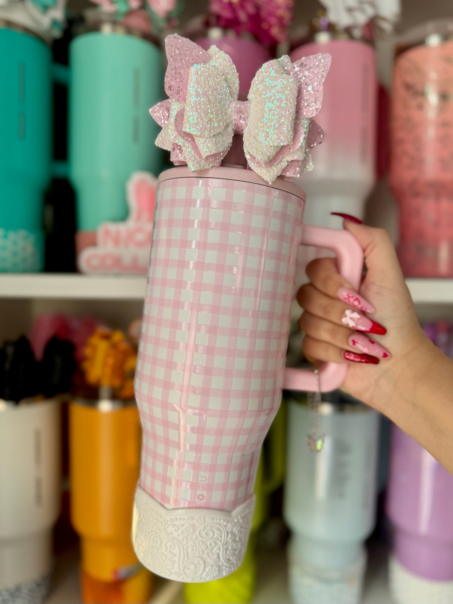 ISABELLA SHIMMER (White Shimmer) | LUXE Collection | Silicone Tumbler Boot