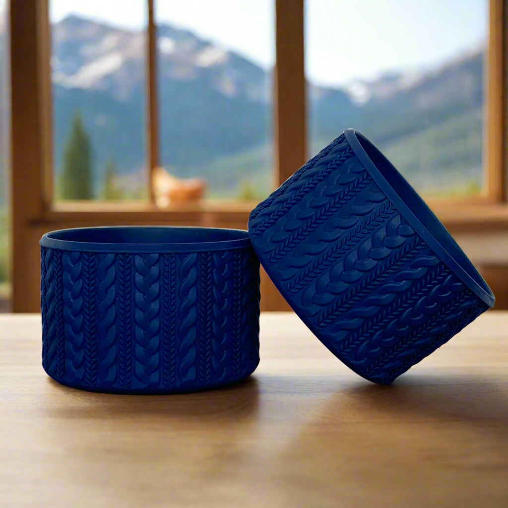 TRULEE (NAVY BLUE) | Cable Knit Sweater | Silicone Tumbler Boot