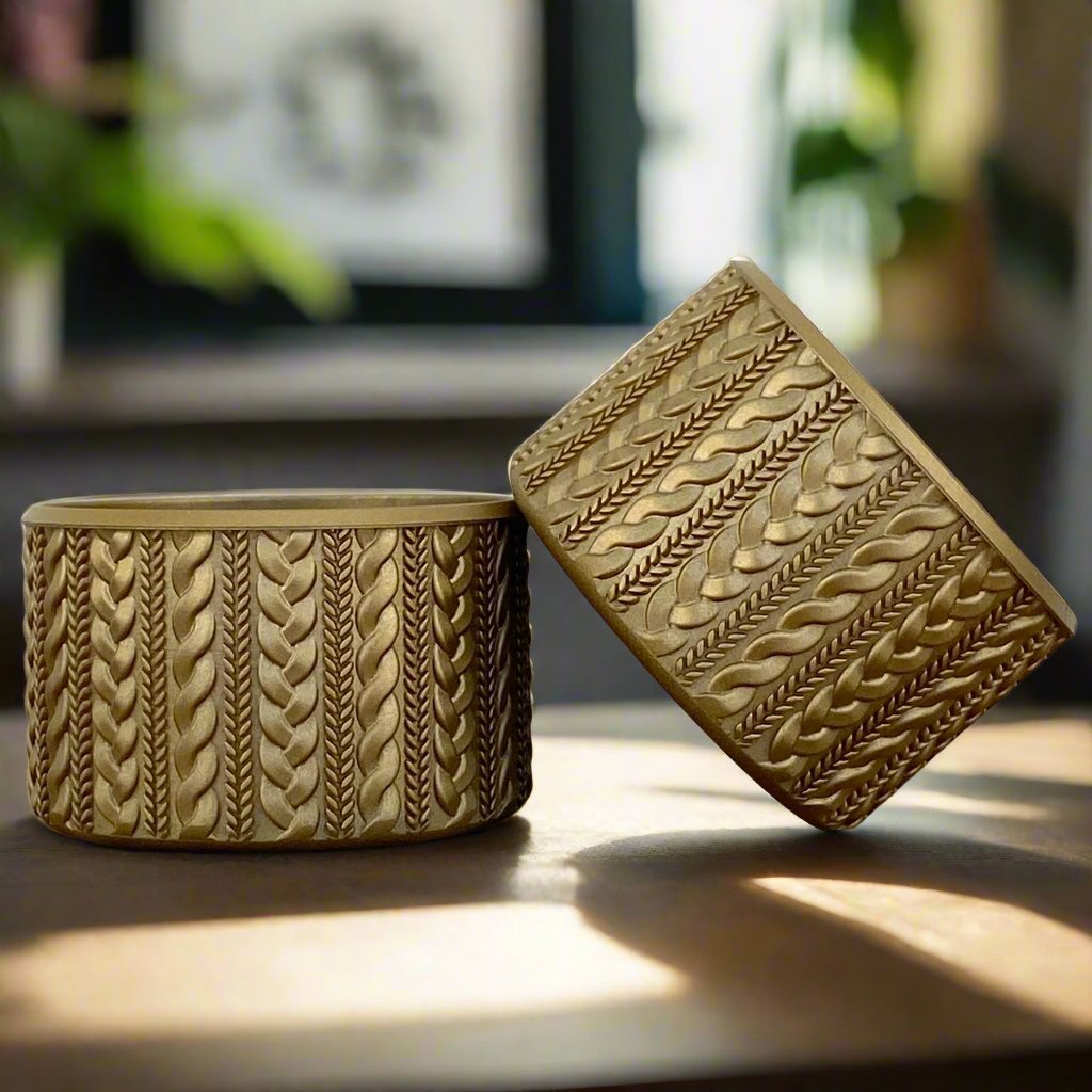 IRINA (Champagne Metallic) | Cable Knit Sweater | Silicone Tumbler Boot - Ecnoy & Company
