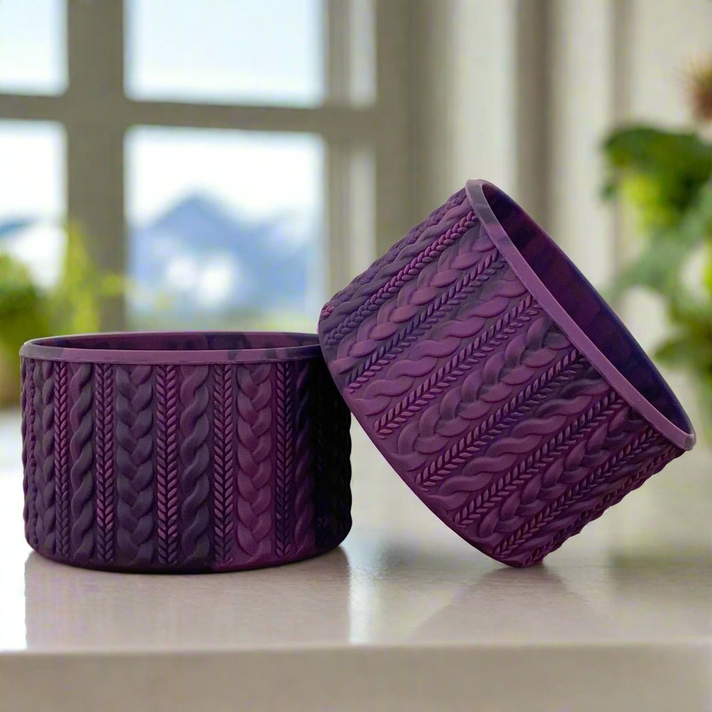 JOANNE (Lilac Hammertone) | Cable Knit Sweater | Silicone Tumbler Boot - Ecnoy & Company