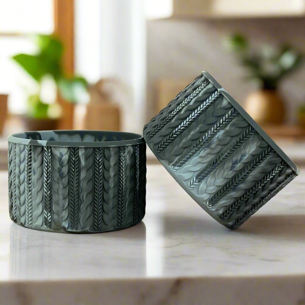 KRISTIAN (Silver Hammertone) | Cable Knit Sweater | Silicone Tumbler Boot - Ecnoy & Company