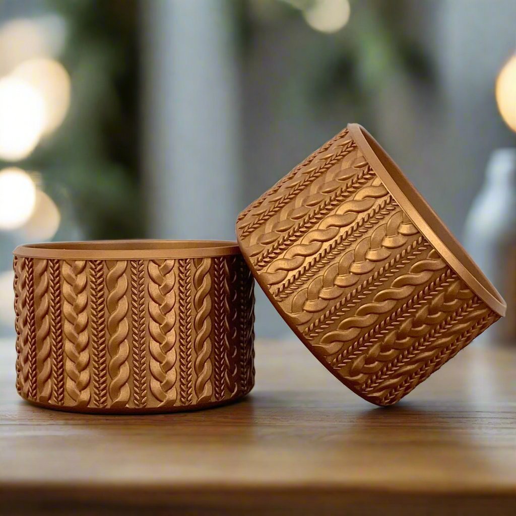 MACKENZIE (Bronze Metallic) | Cable Knit Sweater | Silicone Tumbler Boot - Ecnoy & Company