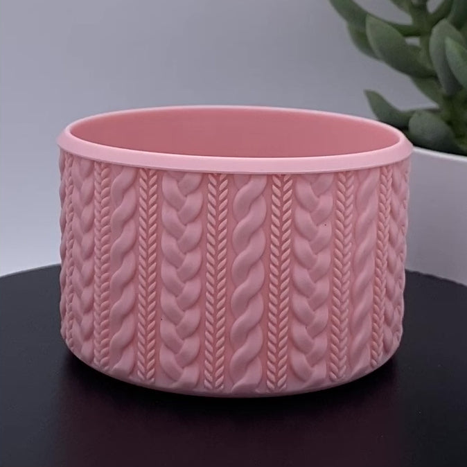 Load and play video in Gallery viewer, VICTORIA (Blush Pink) | Cable Knit Sweater | Silicone Tumbler Boot