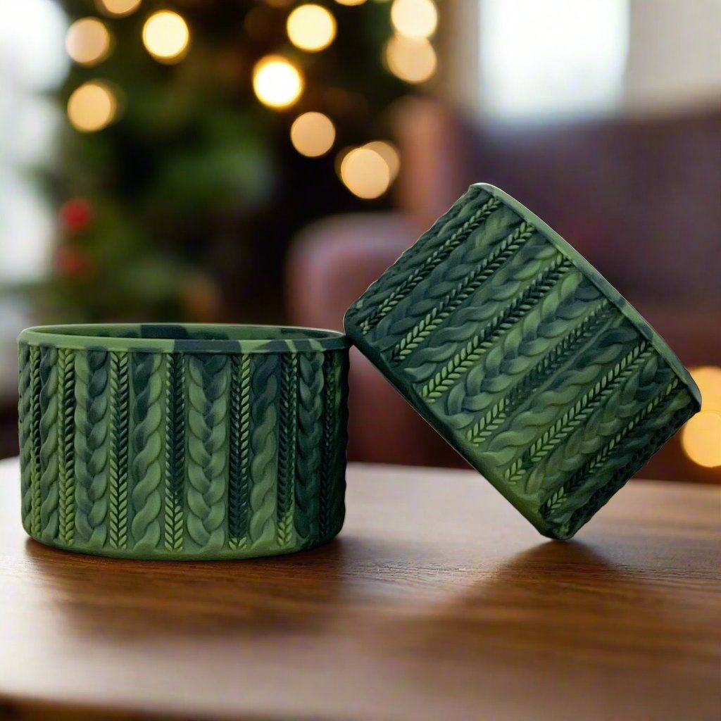 TRACI (Green Hammertone) | Cable Knit Sweater | Silicone Tumbler Boot - Ecnoy & Company