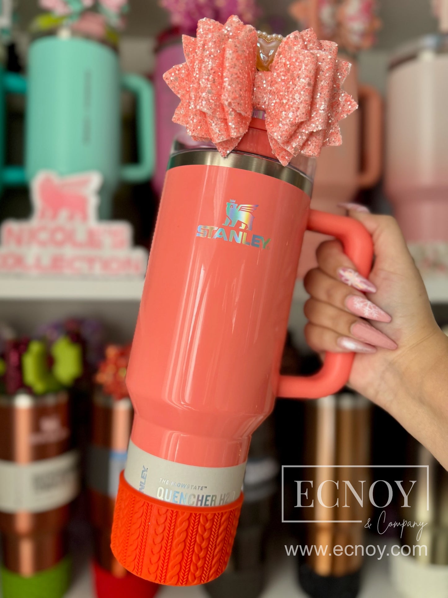 AMANDA (Tigerlilly Orange) | Cable Knit Sweater | Silicone Tumbler Boot