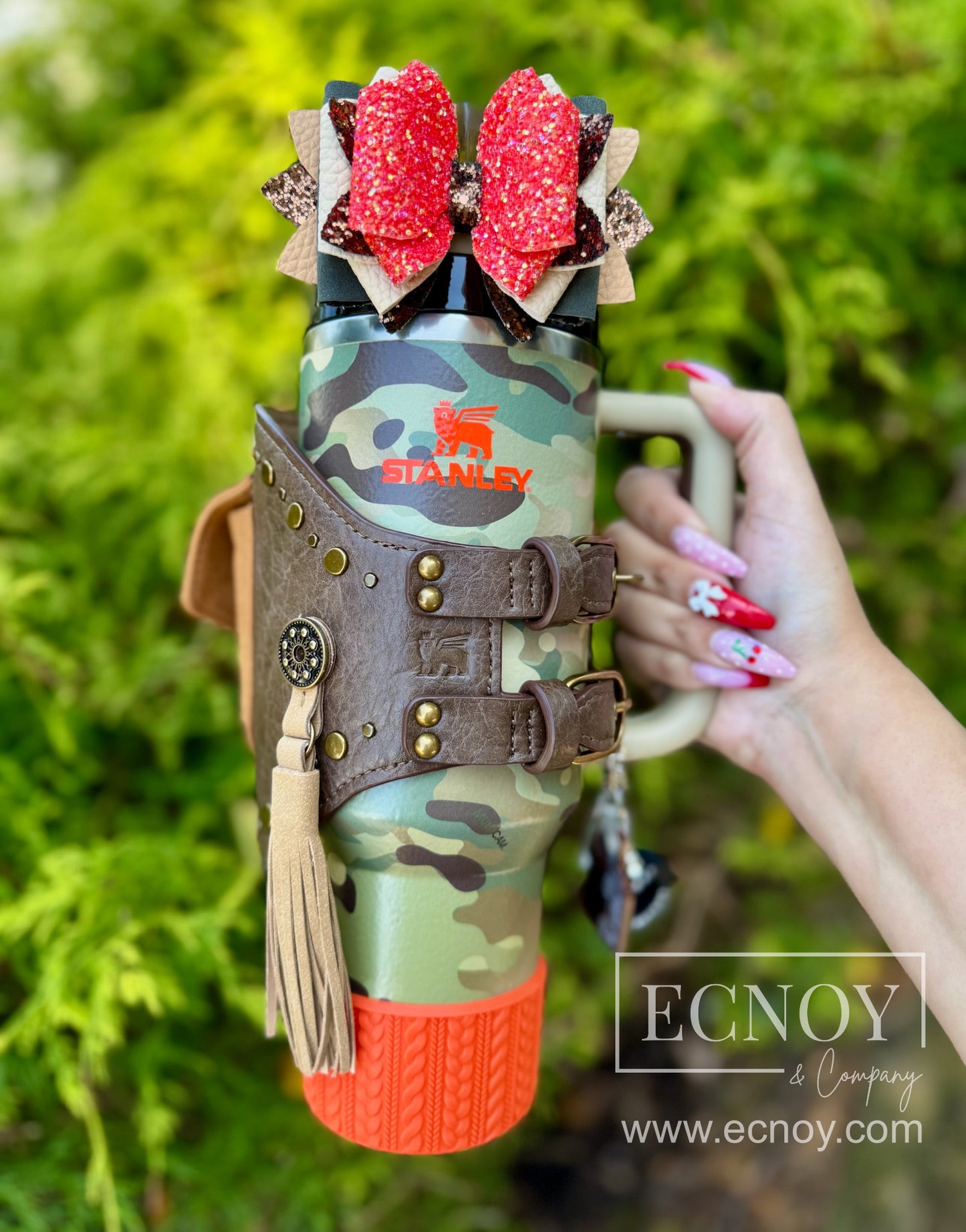 AMANDA (Tigerlilly Orange) | Cable Knit Sweater | Silicone Tumbler Boot