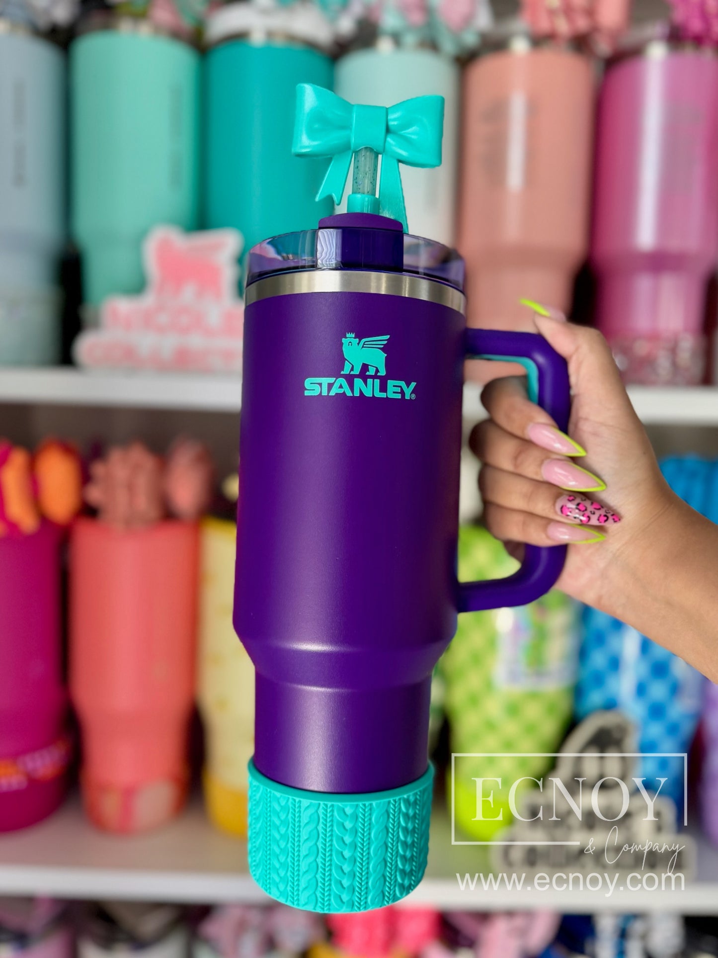 ARIEL (Tropical Teal) | Cable Knit Sweater | Silicone Tumbler Boot