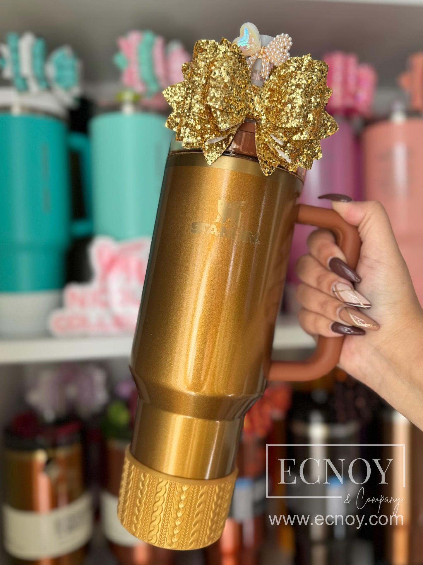 CAMI (Gold Limited Release Logo and Rim) | Cable Knit Sweater | Silicone Tumbler Boot