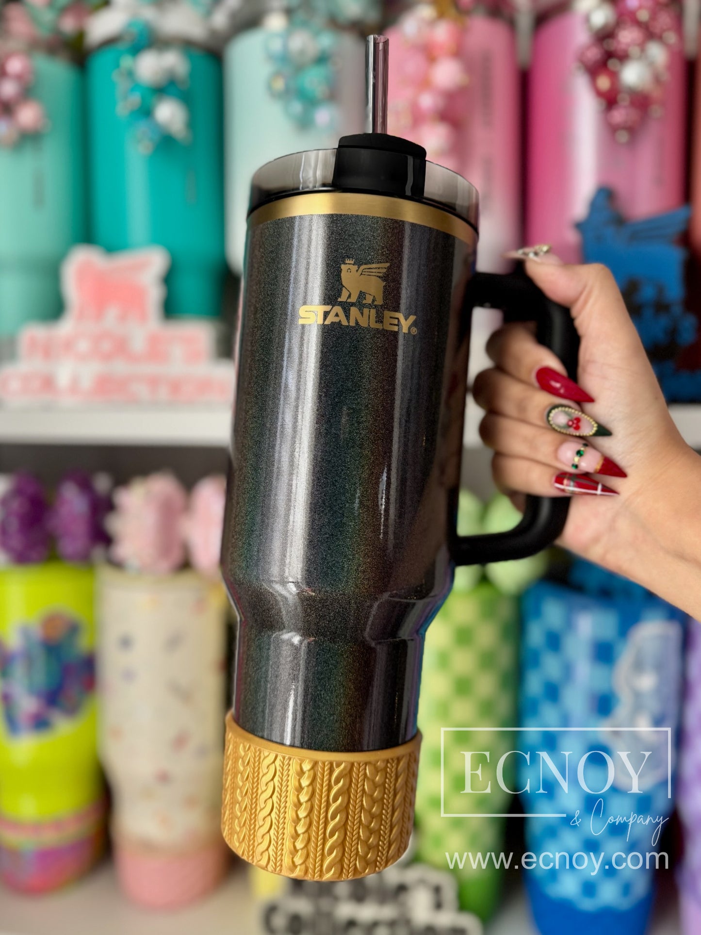 CAMI (Gold Limited Release Logo and Rim) | Cable Knit Sweater | Silicone Tumbler Boot