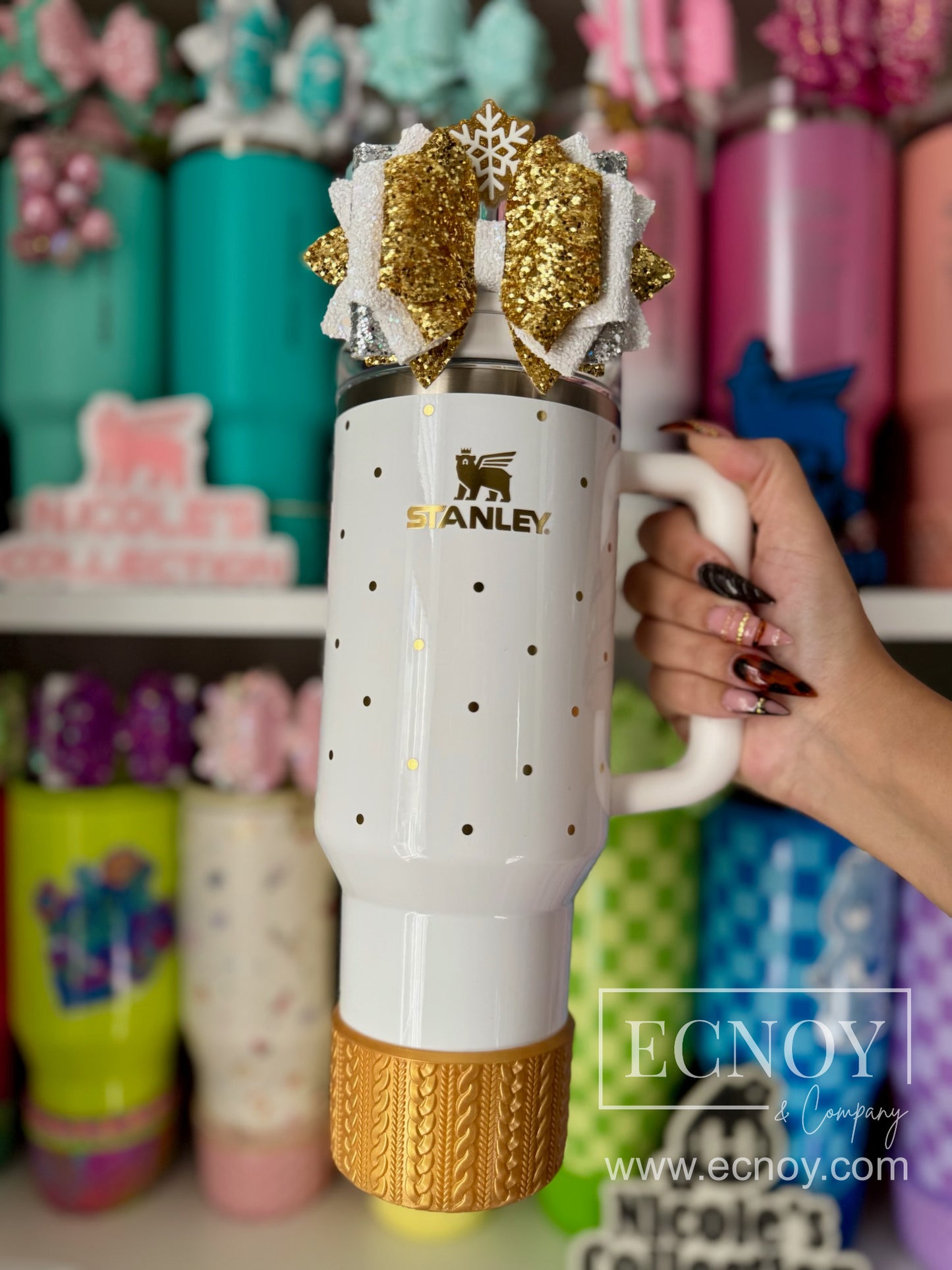 CAMI (Gold Limited Release Logo and Rim) | Cable Knit Sweater | Silicone Tumbler Boot