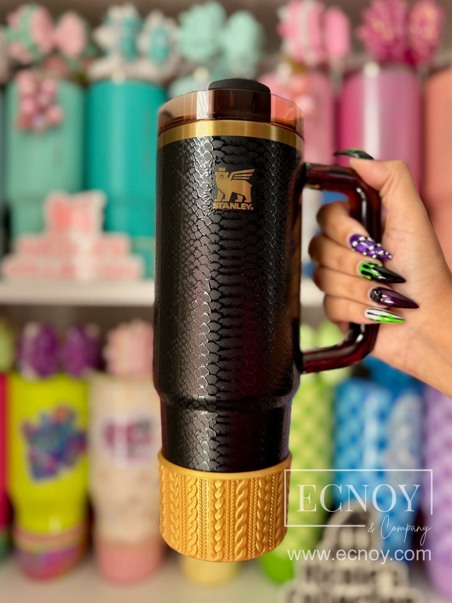 CAMI (Gold Limited Release Logo and Rim) | Cable Knit Sweater | Silicone Tumbler Boot