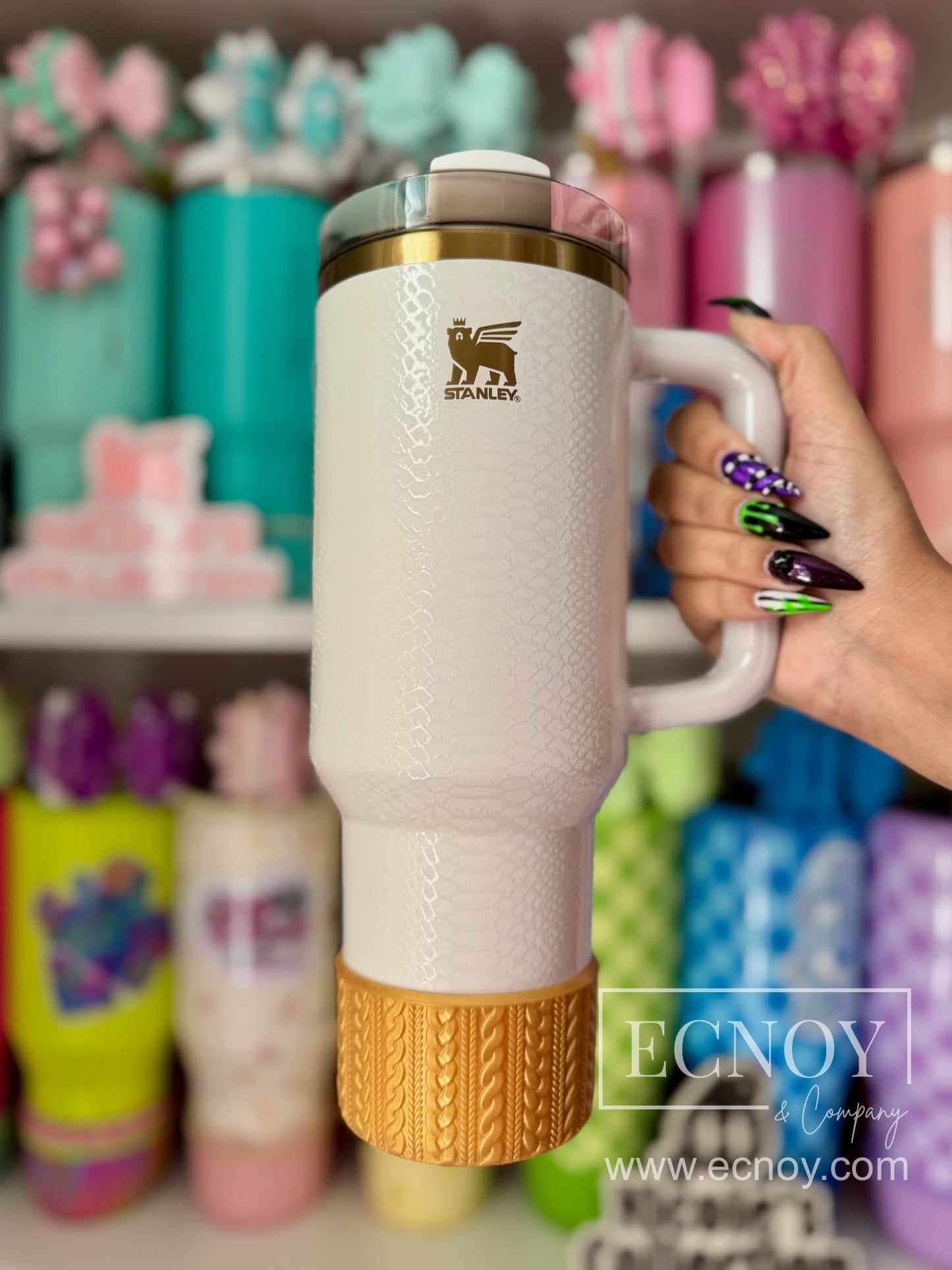 CAMI (Gold Limited Release Logo and Rim) | Cable Knit Sweater | Silicone Tumbler Boot