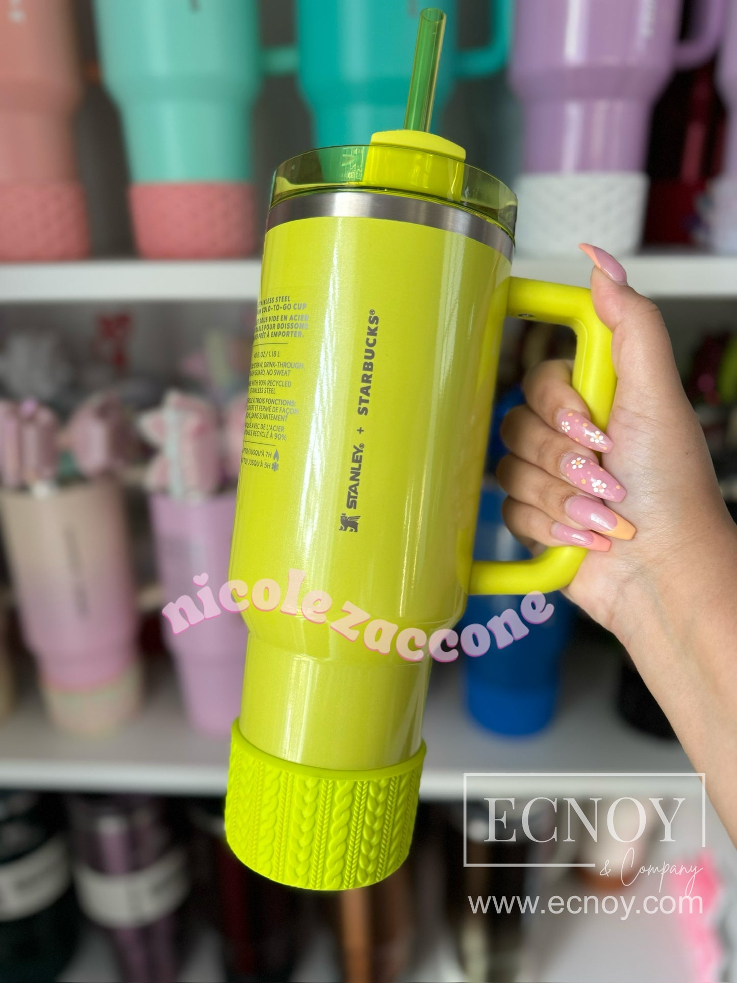 CHRISTINE (Chartreuse) | Cable Knit Sweater | Silicone Tumbler Boot