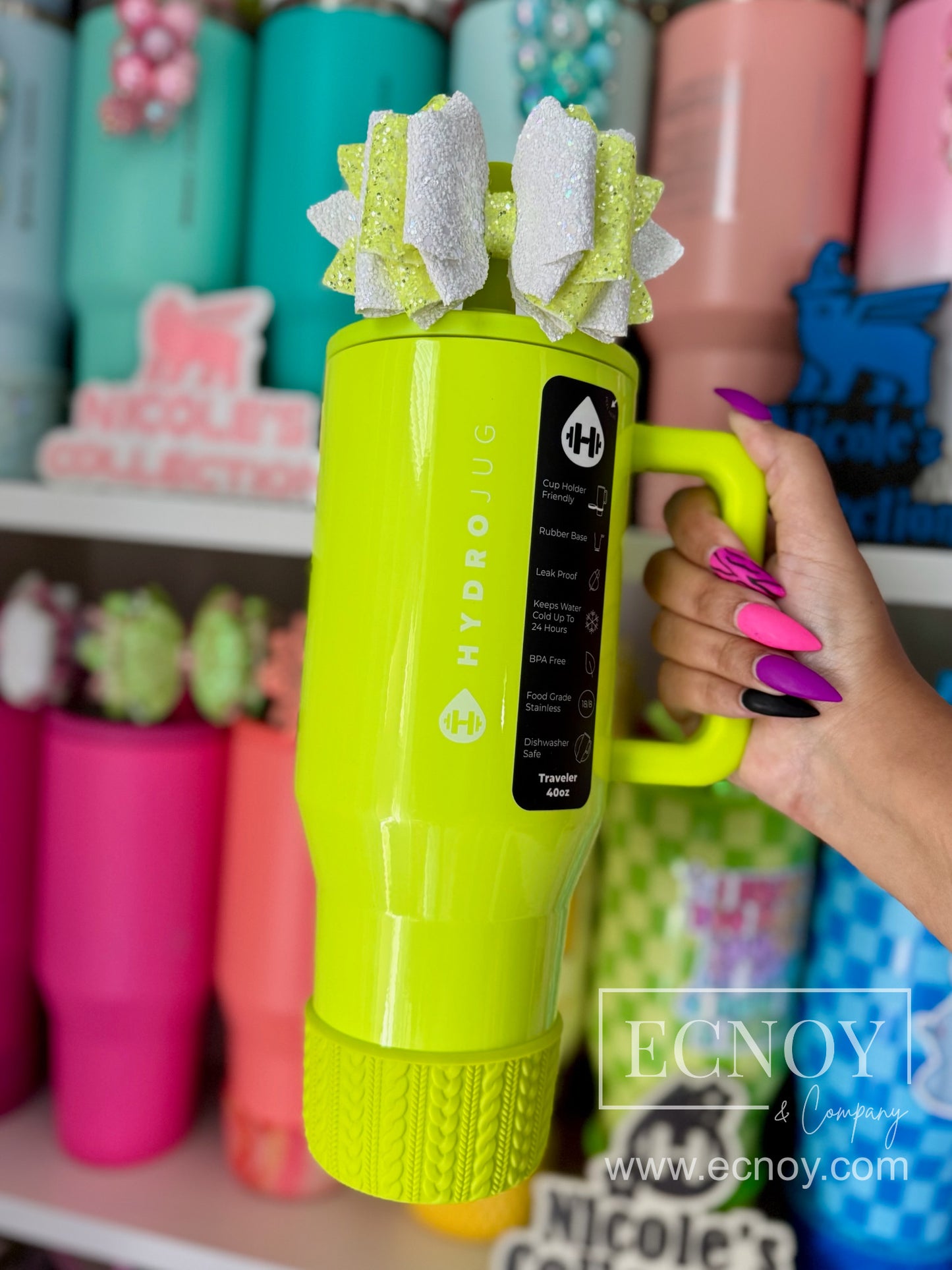 CHRISTINE (Chartreuse) | Cable Knit Sweater | Silicone Tumbler Boot