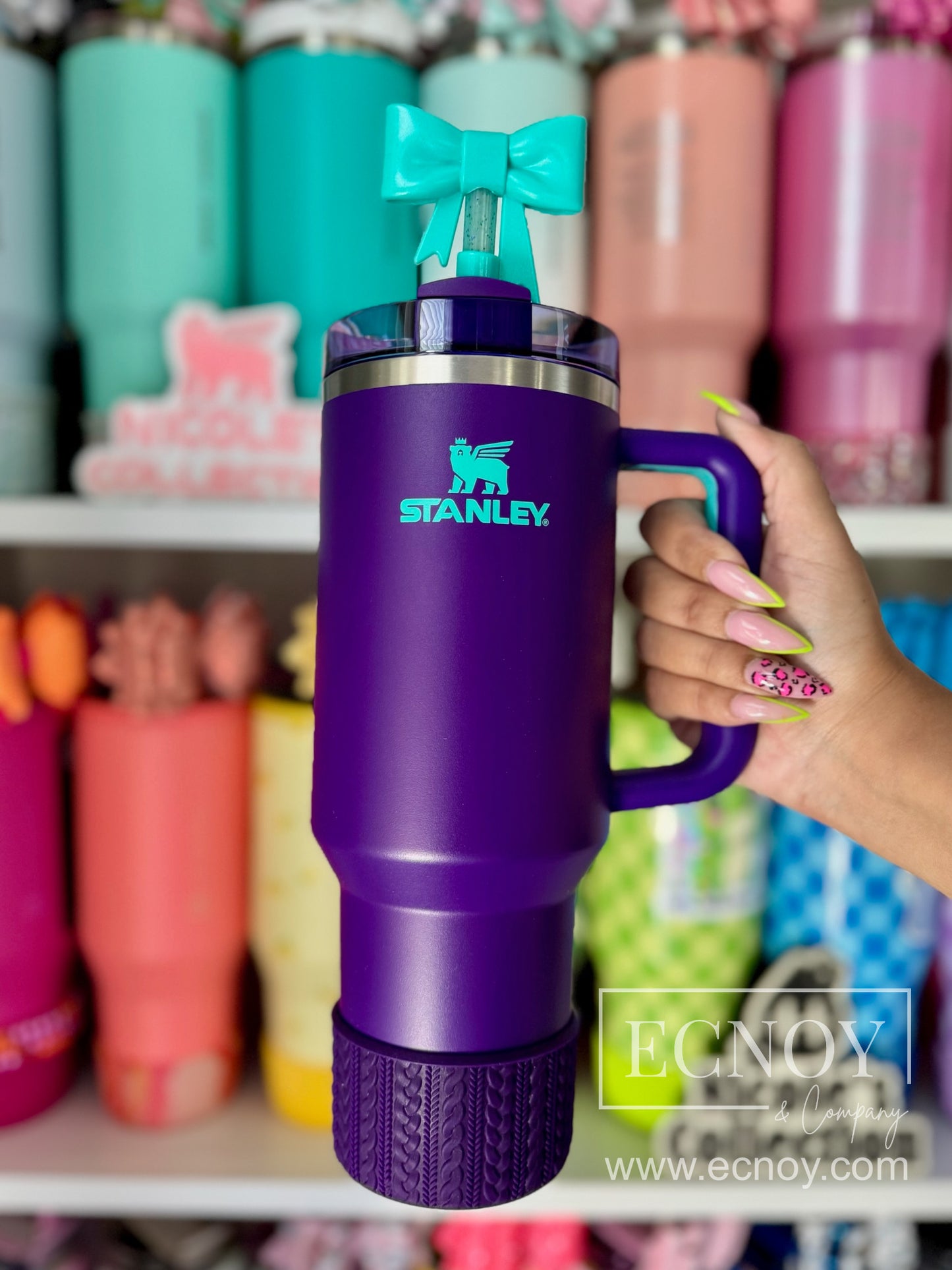 NARIA (Deep Purple Body) | Cable Knit Sweater | Silicone Tumbler Boot