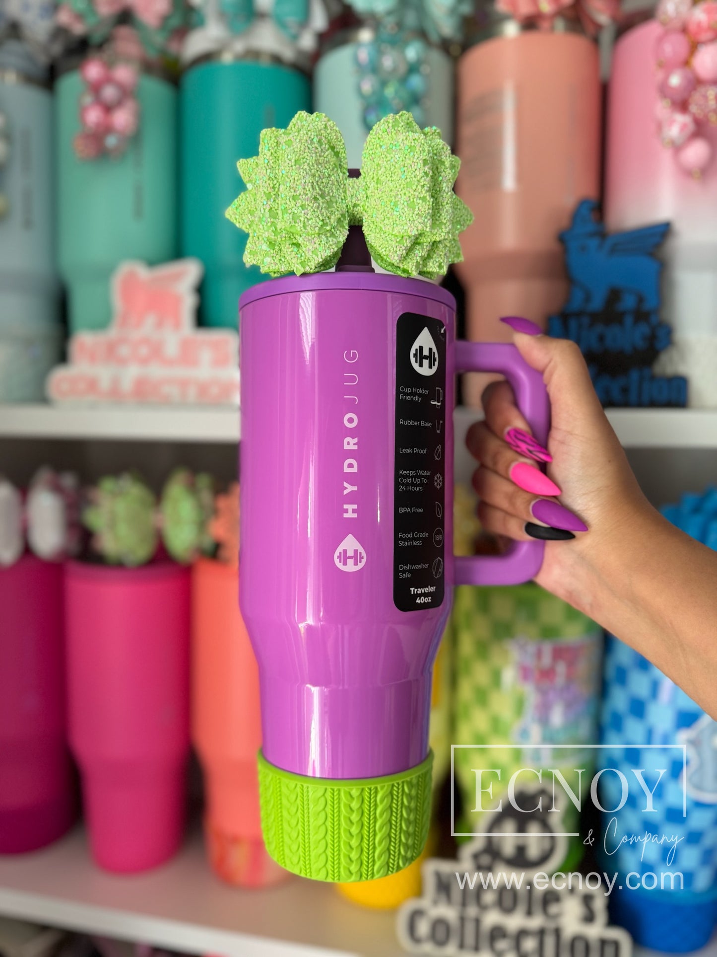 ROSALIA (Bright Lime Body) | Cable Knit Sweater | Silicone Tumbler Boot