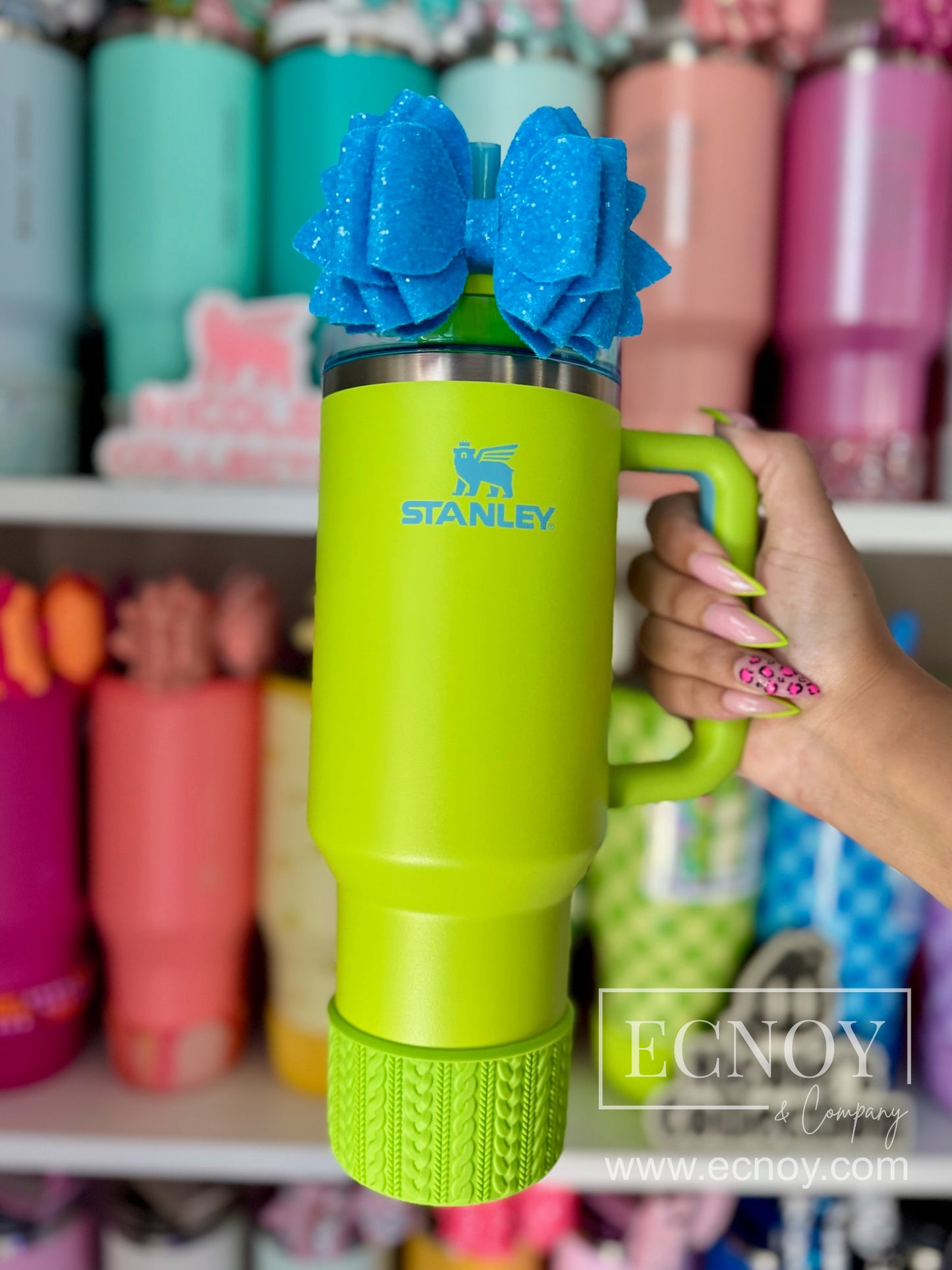 ROSALIA (Bright Lime Body) | Cable Knit Sweater | Silicone Tumbler Boot