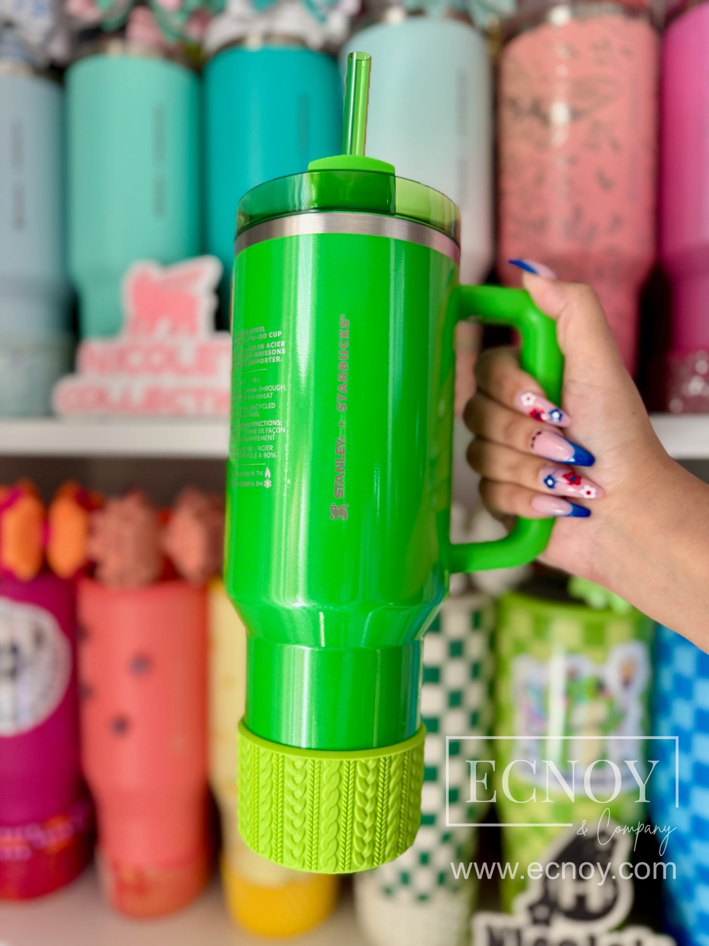 ROSALIA (Bright Lime Body) | Cable Knit Sweater | Silicone Tumbler Boot