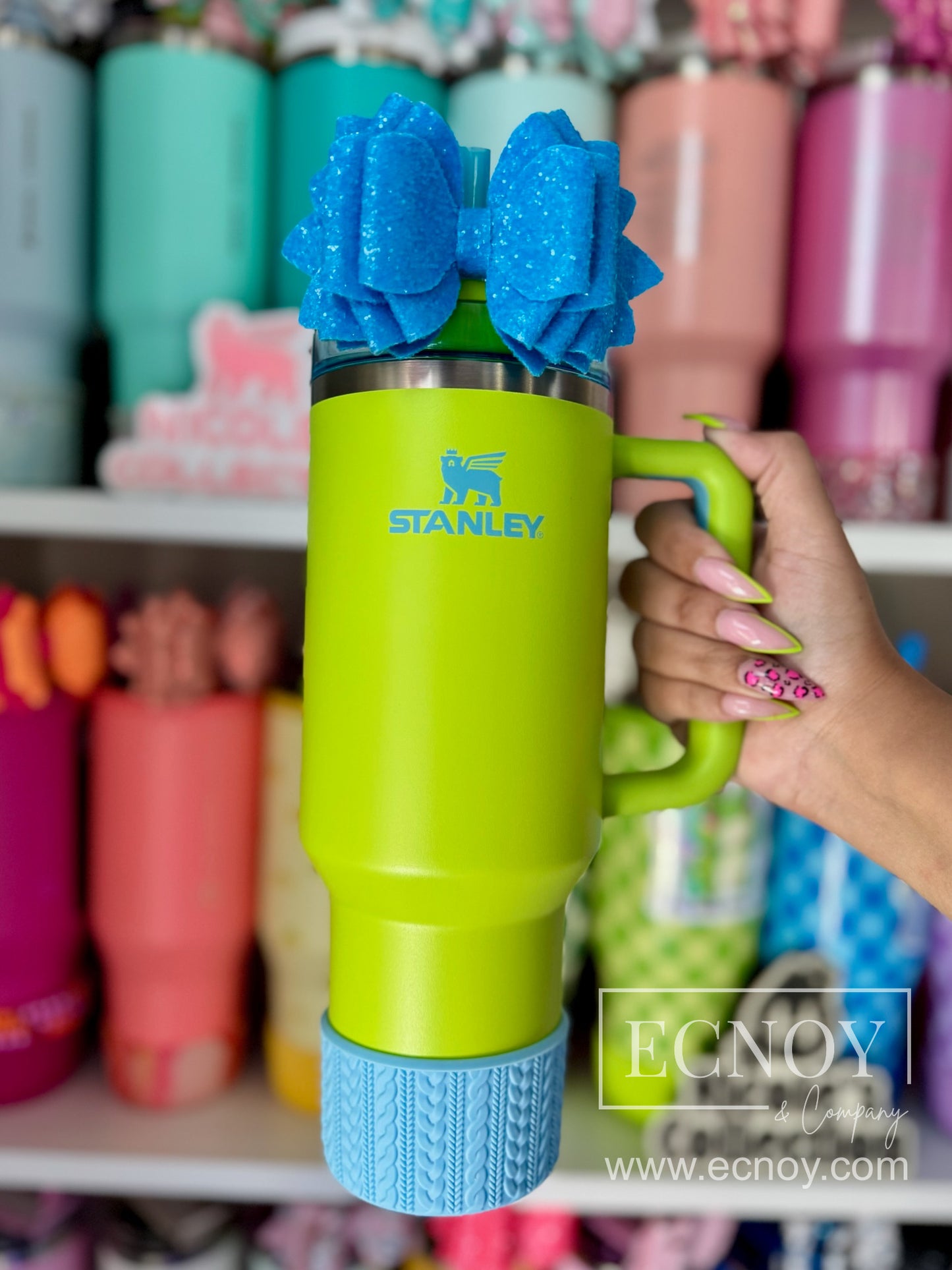 RYLIE (Sky Blue) | Cable Knit Sweater | Silicone Tumbler Boot