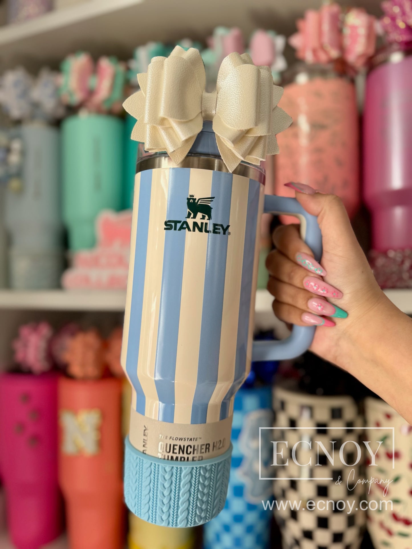 RYLIE (Sky Blue) | Cable Knit Sweater | Silicone Tumbler Boot