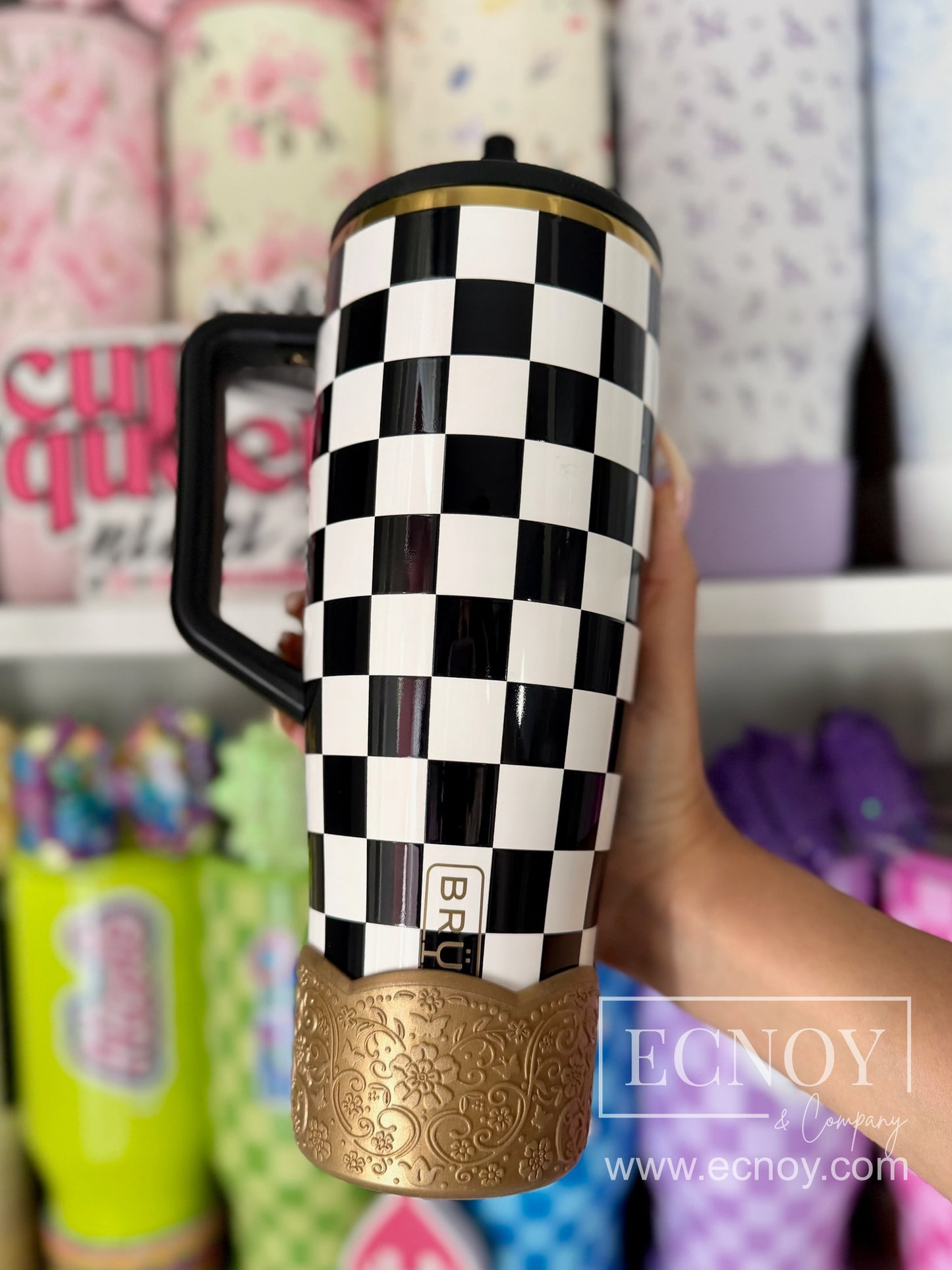 Belle — Bronze Metallic Scalloped Floral Vintage-Inspired Tumbler Accessory | LUXE Collection