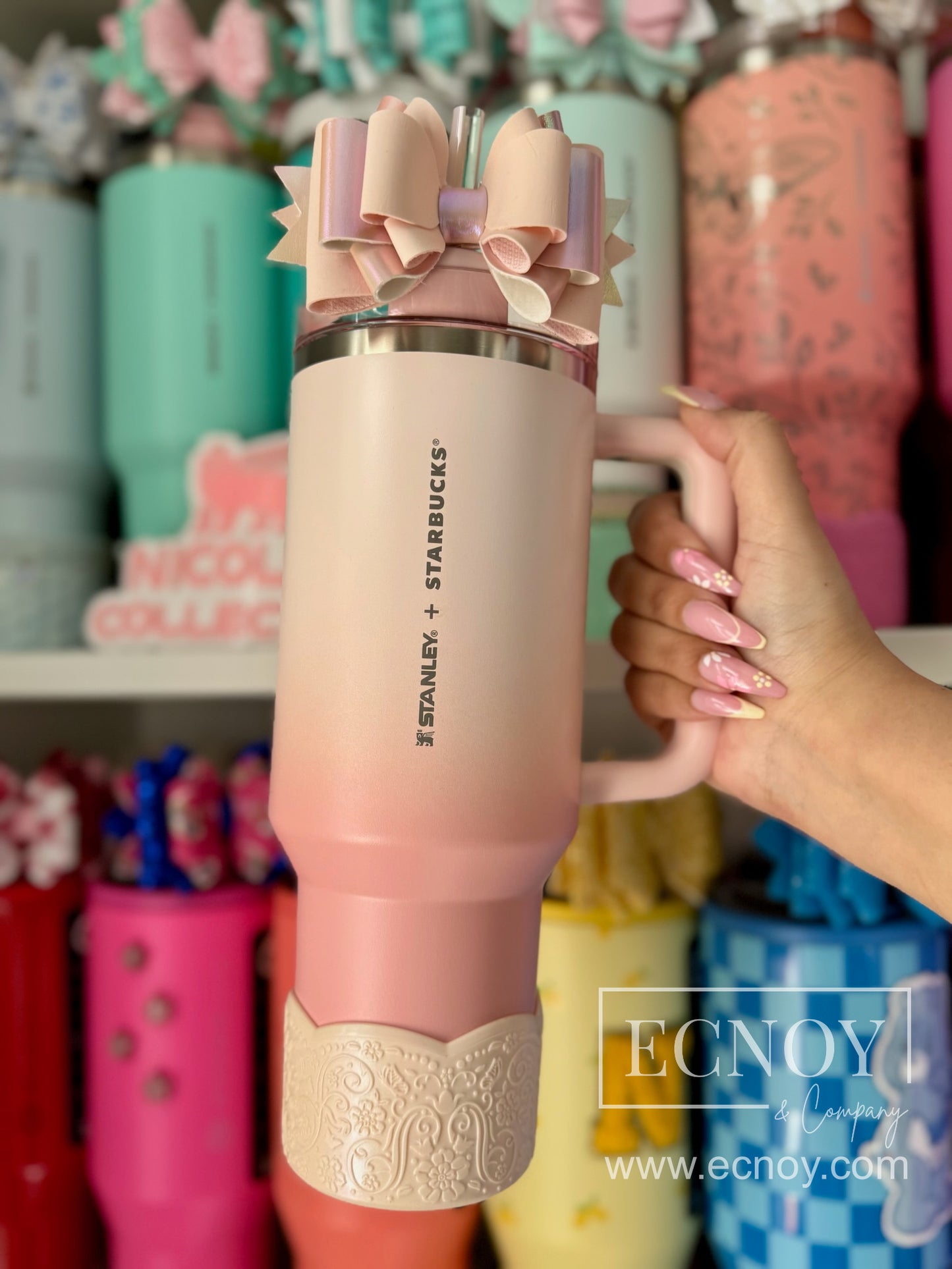 BERNADINE SHIMMER (Pink Champagne) | LUXE Collection | Silicone Tumbler Boot