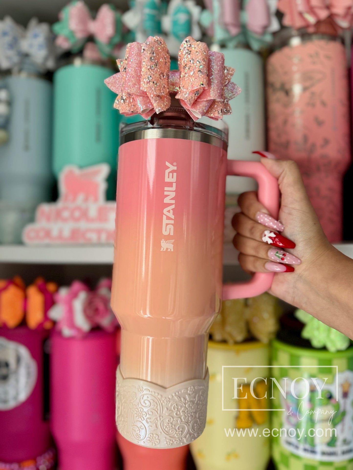 BERNADINE SHIMMER (Pink Champagne) | LUXE Collection | Silicone Tumbler Boot